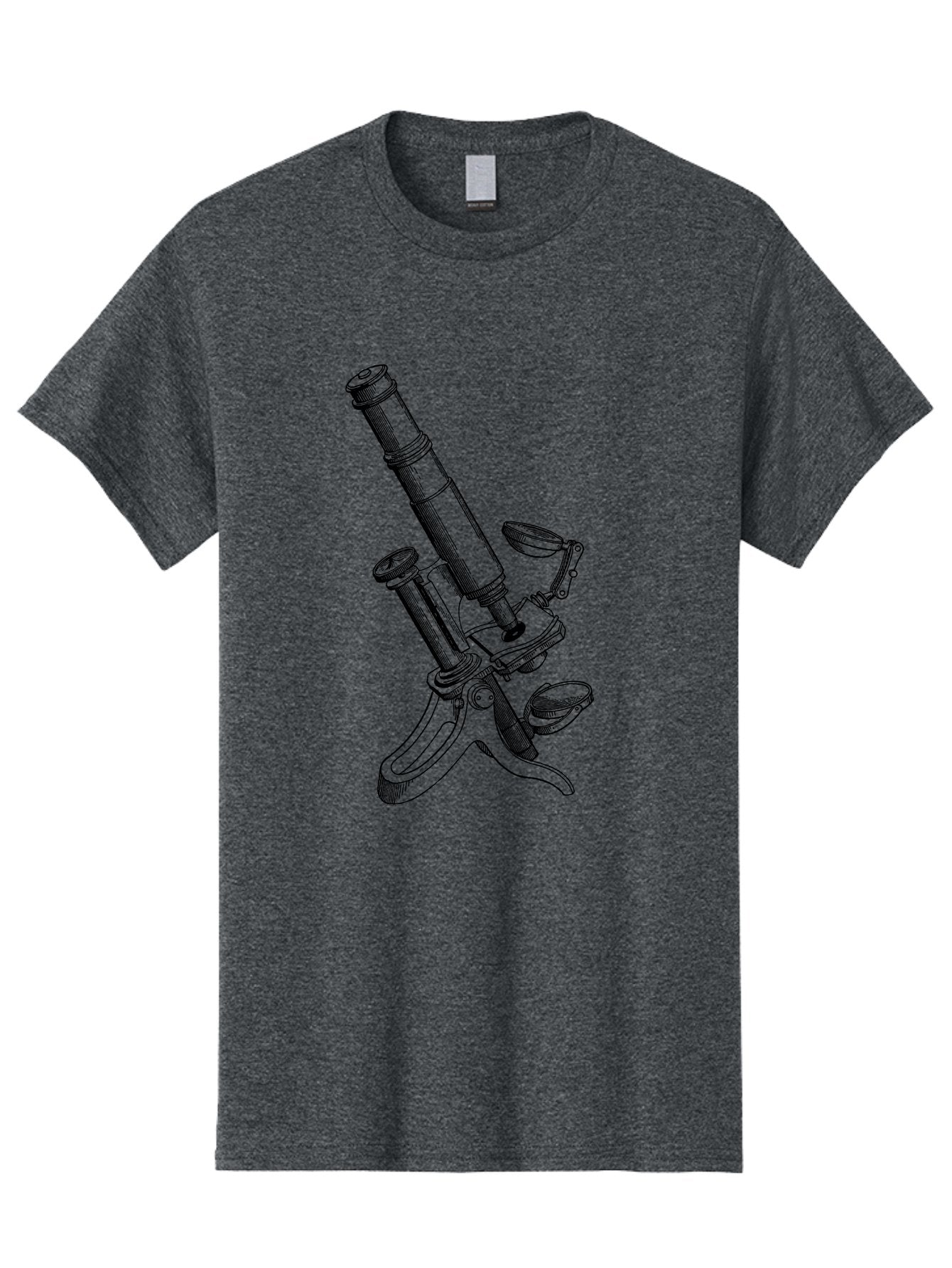 Microscope Men'S Graphic Tee, 100% Cotton, Comfortable Casual Summer Wear, Machine Washable, Microscope Illustration, Scientific Equipment, Laboratory Instrument, Cell Study, Detailed Drawing, Vintage Style, Scientific Research, Aad636 13