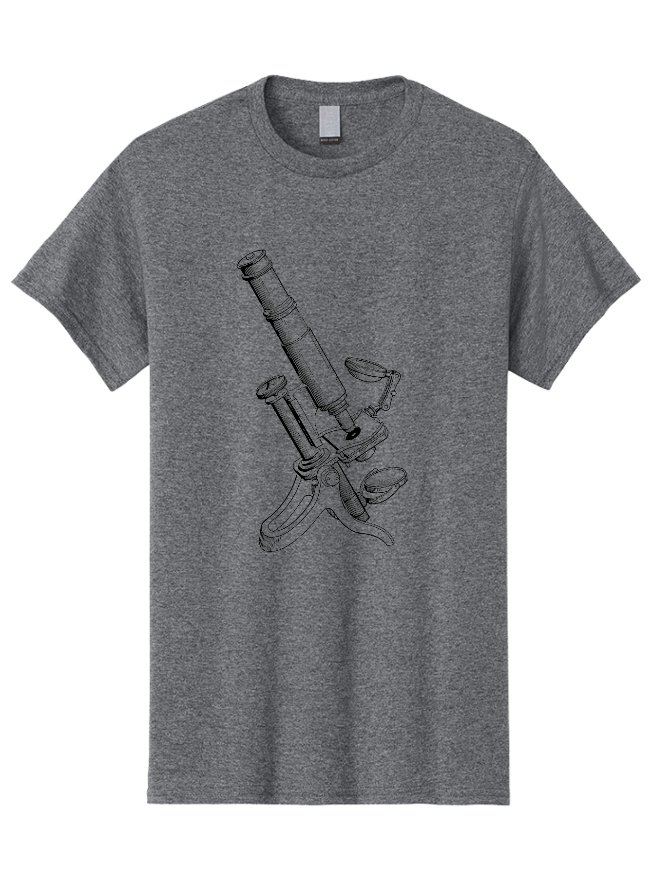 Microscope Men'S Graphic Tee, 100% Cotton, Comfortable Casual Summer Wear, Machine Washable, Microscope Illustration, Scientific Equipment, Laboratory Instrument, Cell Study, Detailed Drawing, Vintage Style, Scientific Research, Aad636 5