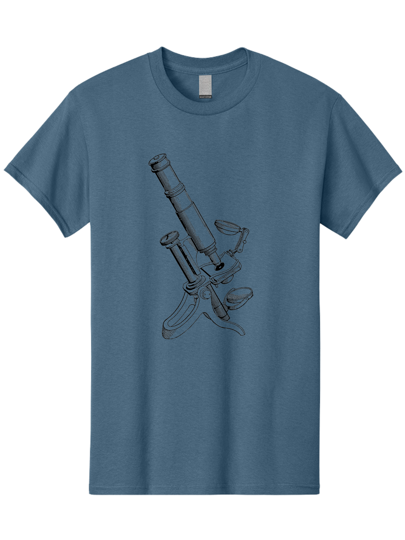 Microscope Men'S Graphic Tee, 100% Cotton, Comfortable Casual Summer Wear, Machine Washable, Microscope Illustration, Scientific Equipment, Laboratory Instrument, Cell Study, Detailed Drawing, Vintage Style, Scientific Research, Aad636