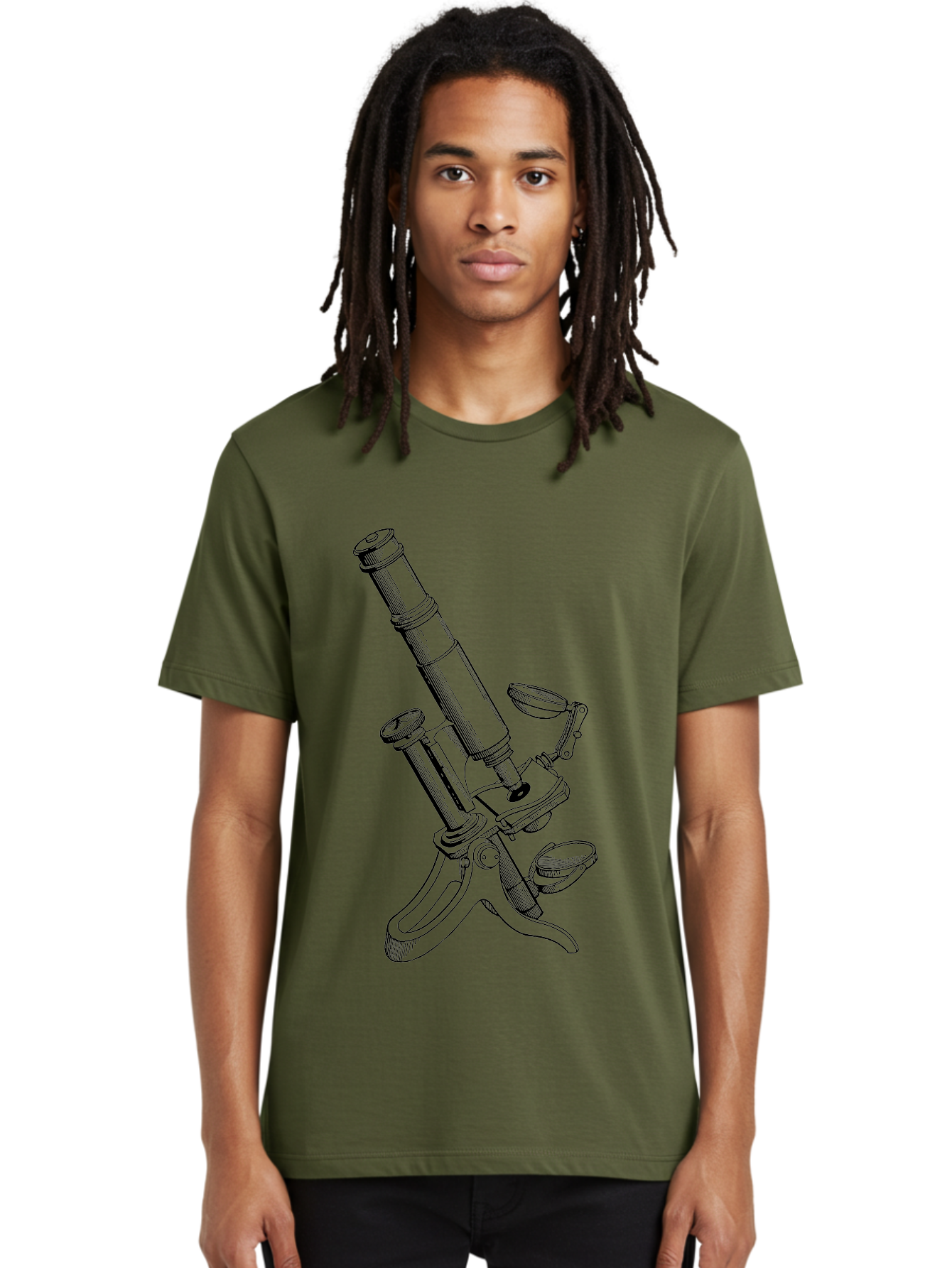Microscope Men'S Graphic Tee, 100% Cotton, Comfortable Casual Summer Wear, Machine Washable, Microscope Illustration, Scientific Equipment, Laboratory Instrument, Cell Study, Detailed Drawing, Vintage Style, Scientific Research, Aad636 22