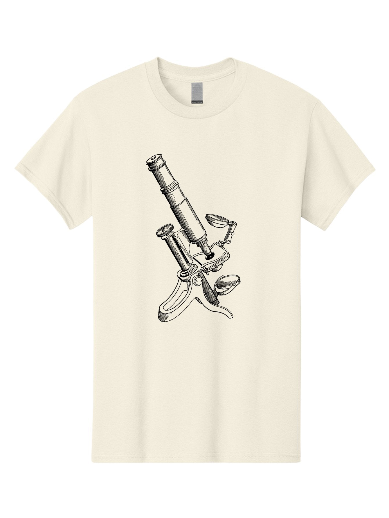 Microscope Men'S Graphic Tee, 100% Cotton, Comfortable Casual Summer Wear, Machine Washable, Microscope Illustration, Scientific Equipment, Laboratory Instrument, Cell Study, Detailed Drawing, Vintage Style, Scientific Research, Aad636 7