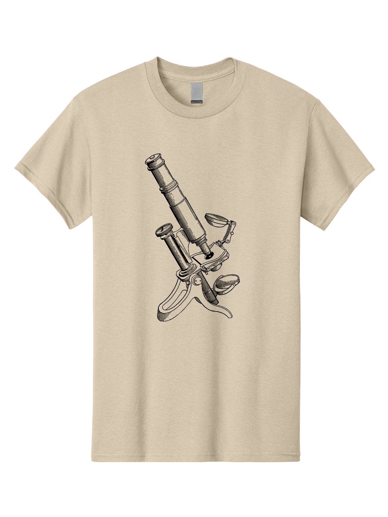 Microscope Men'S Graphic Tee, 100% Cotton, Comfortable Casual Summer Wear, Machine Washable, Microscope Illustration, Scientific Equipment, Laboratory Instrument, Cell Study, Detailed Drawing, Vintage Style, Scientific Research, Aad636 11