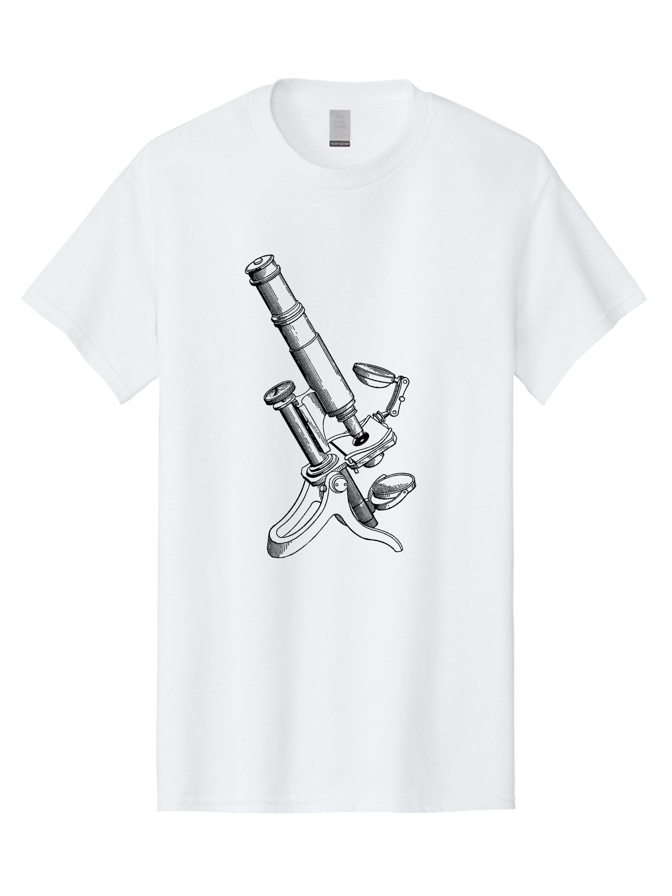 Microscope Men'S Graphic Tee, 100% Cotton, Comfortable Casual Summer Wear, Machine Washable, Microscope Illustration, Scientific Equipment, Laboratory Instrument, Cell Study, Detailed Drawing, Vintage Style, Scientific Research, Aad636 3