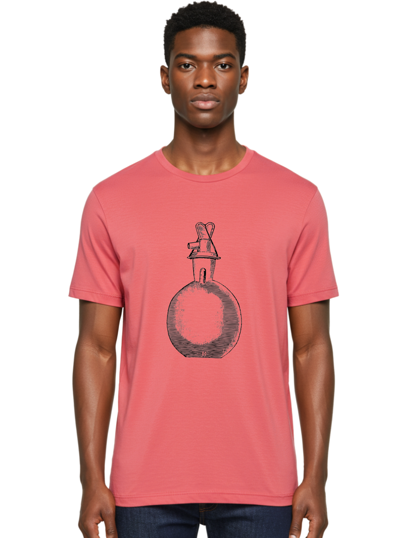 Molotov-Cocktail Men'S Graphic Tee, 100% Cotton, Comfortable Casual Summer Wear, Machine Washable, Potion Bottle, Vintage Apothecary, Fantasy Art, Mystical Elixir, Magical Concoction, Hand-Drawn Illustration, Sketch Art, Retro Style Aad637