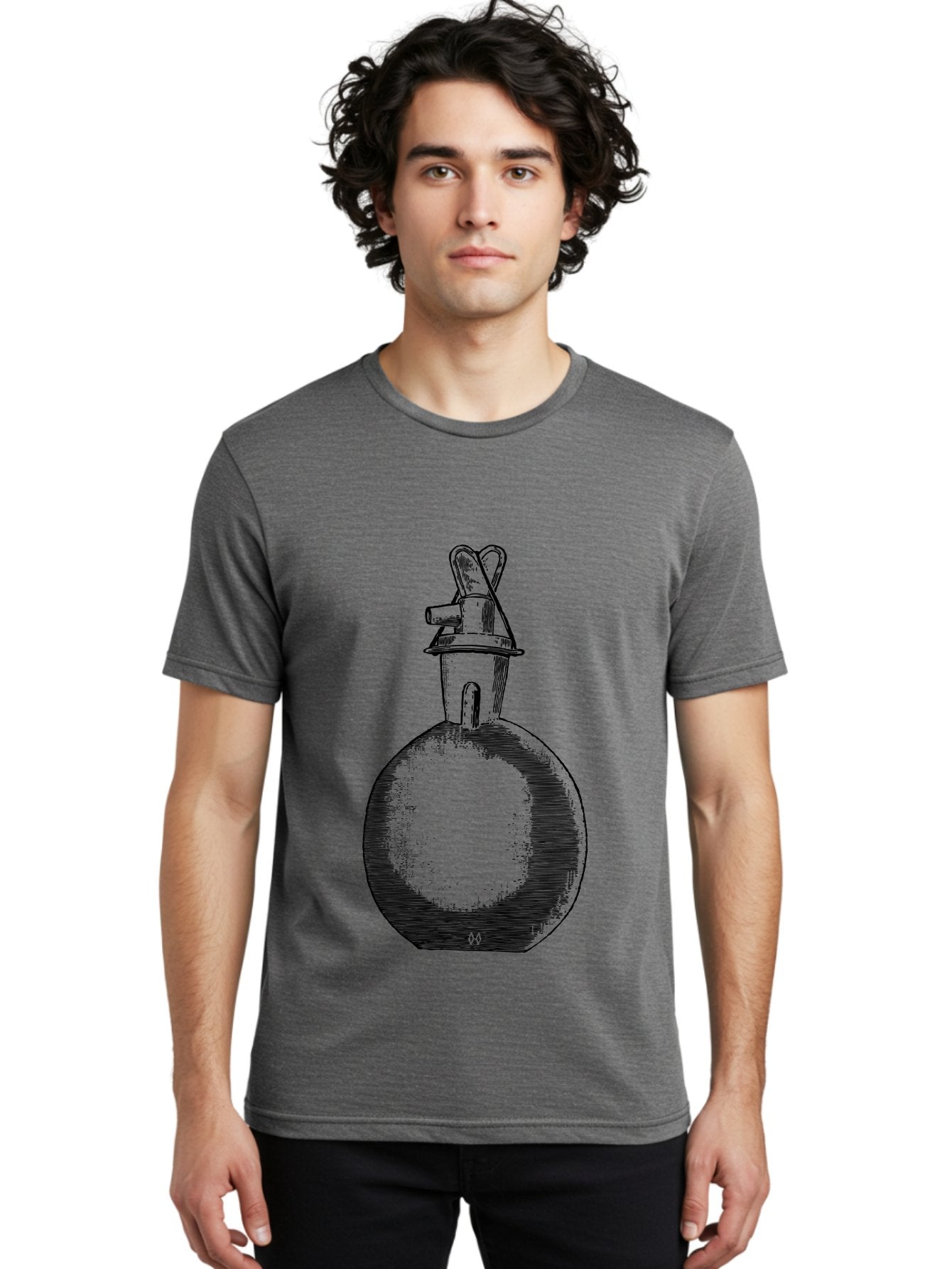 Molotov-Cocktail Men'S Graphic Tee, 100% Cotton, Comfortable Casual Summer Wear, Machine Washable, Potion Bottle, Vintage Apothecary, Fantasy Art, Mystical Elixir, Magical Concoction, Hand-Drawn Illustration, Sketch Art, Retro Style Aad637 25