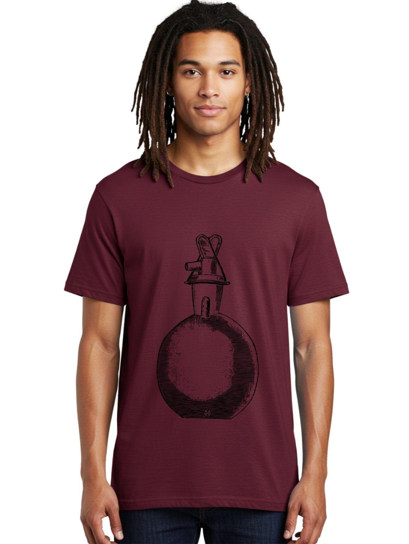 Molotov-Cocktail Men'S Graphic Tee, 100% Cotton, Comfortable Casual Summer Wear, Machine Washable, Potion Bottle, Vintage Apothecary, Fantasy Art, Mystical Elixir, Magical Concoction, Hand-Drawn Illustration, Sketch Art, Retro Style Aad637 23