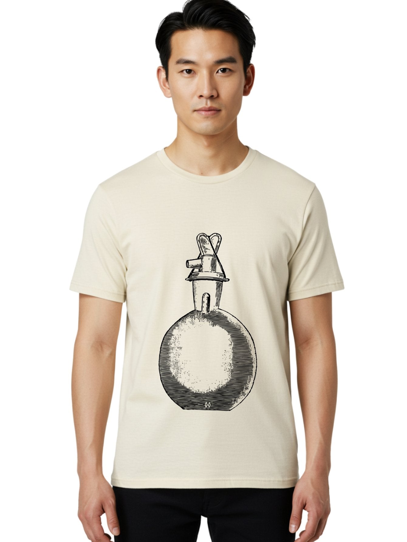 Molotov-Cocktail Men'S Graphic Tee, 100% Cotton, Comfortable Casual Summer Wear, Machine Washable, Potion Bottle, Vintage Apothecary, Fantasy Art, Mystical Elixir, Magical Concoction, Hand-Drawn Illustration, Sketch Art, Retro Style Aad637 20