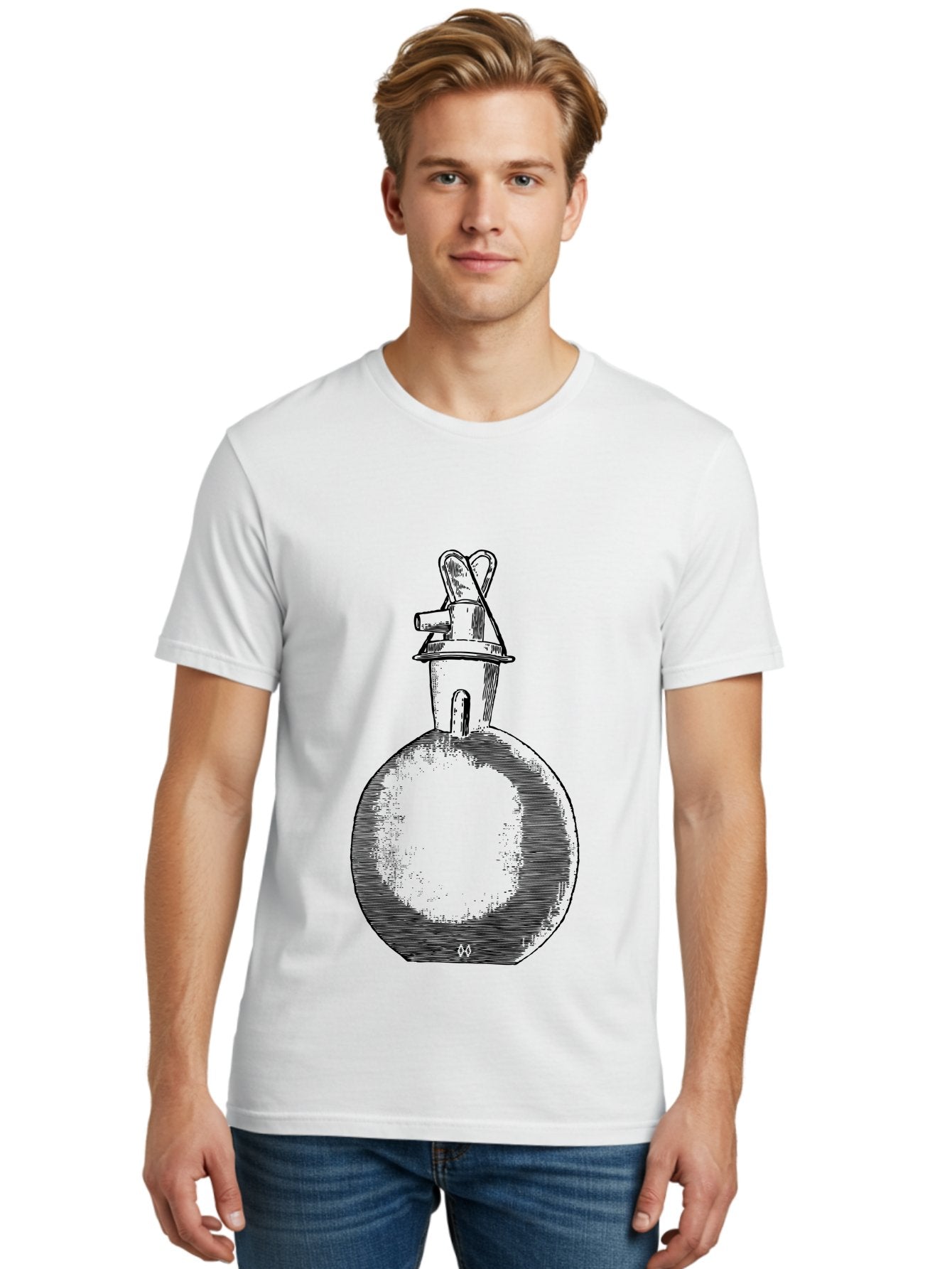 Molotov-Cocktail Men'S Graphic Tee, 100% Cotton, Comfortable Casual Summer Wear, Machine Washable, Potion Bottle, Vintage Apothecary, Fantasy Art, Mystical Elixir, Magical Concoction, Hand-Drawn Illustration, Sketch Art, Retro Style Aad637 18