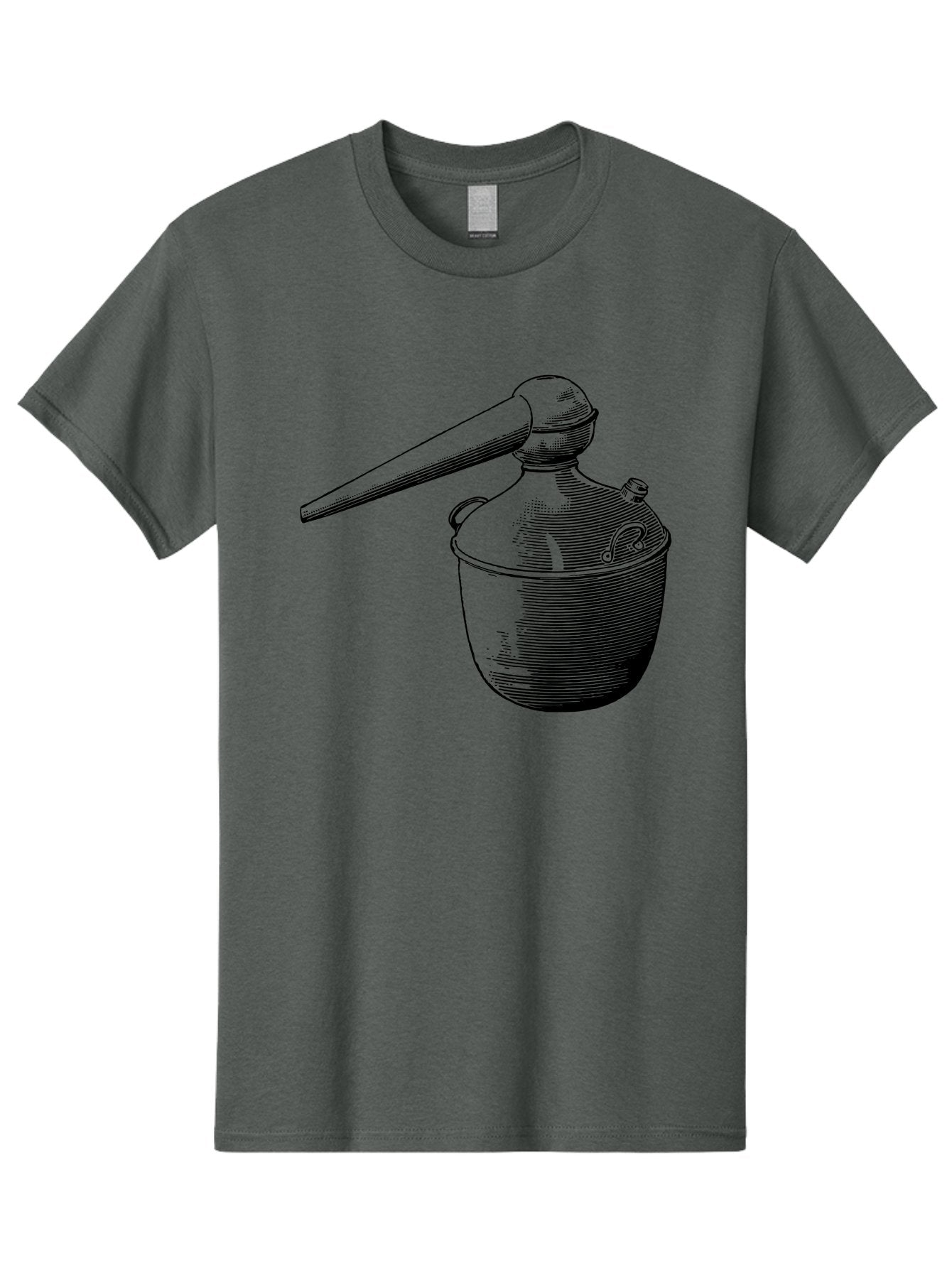 Neti-Pot Men'S Graphic Tee, 100% Cotton, Comfortable Casual Summer Wear, Machine Washable, Manual Grinder, Coffee Grinder, Spice Grinder, Kitchen Tool, Vintage Design, Manual Operation, Hand-Crank, Grinding Mechanism Aad638