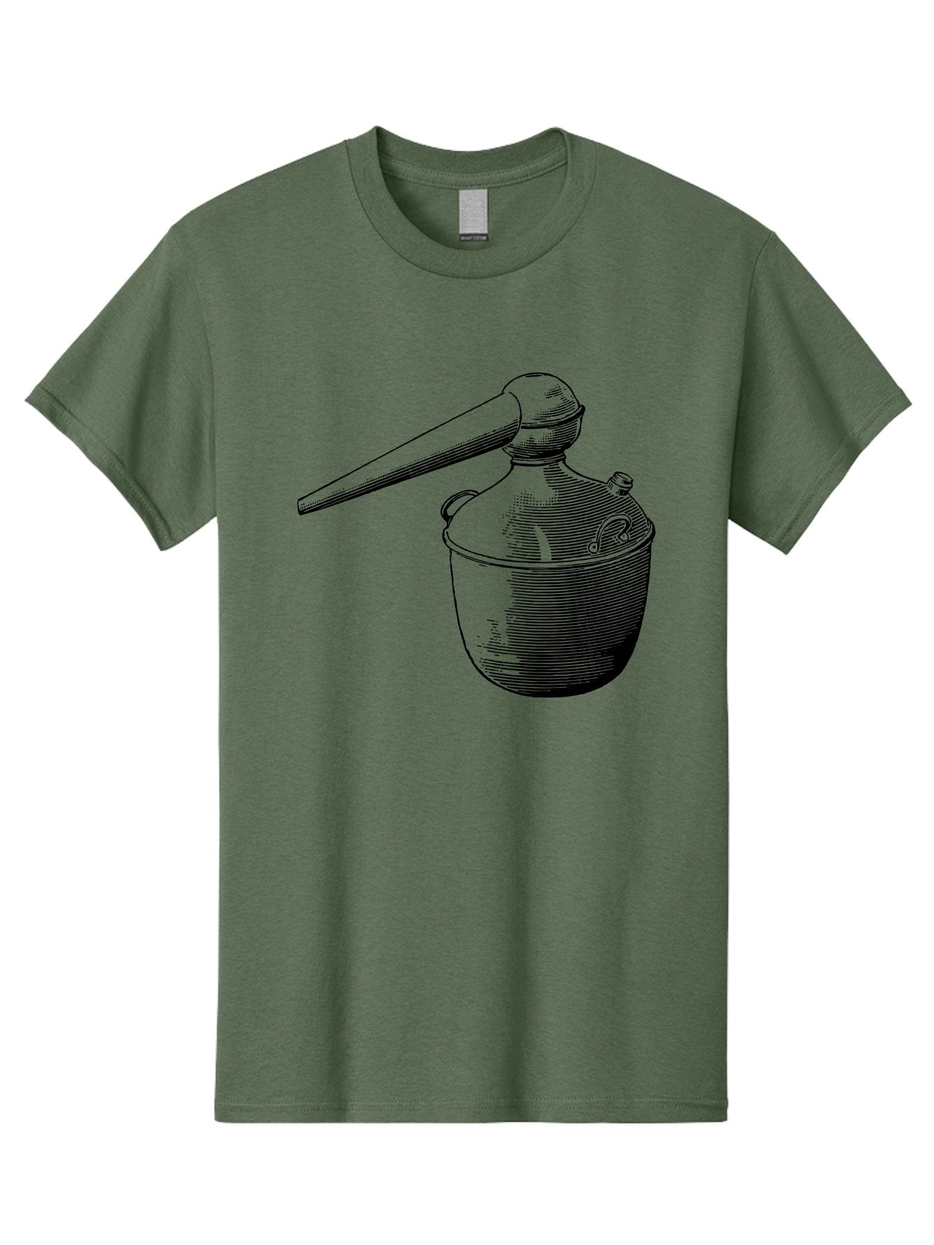 Neti-Pot Men'S Graphic Tee, 100% Cotton, Comfortable Casual Summer Wear, Machine Washable, Manual Grinder, Coffee Grinder, Spice Grinder, Kitchen Tool, Vintage Design, Manual Operation, Hand-Crank, Grinding Mechanism Aad638