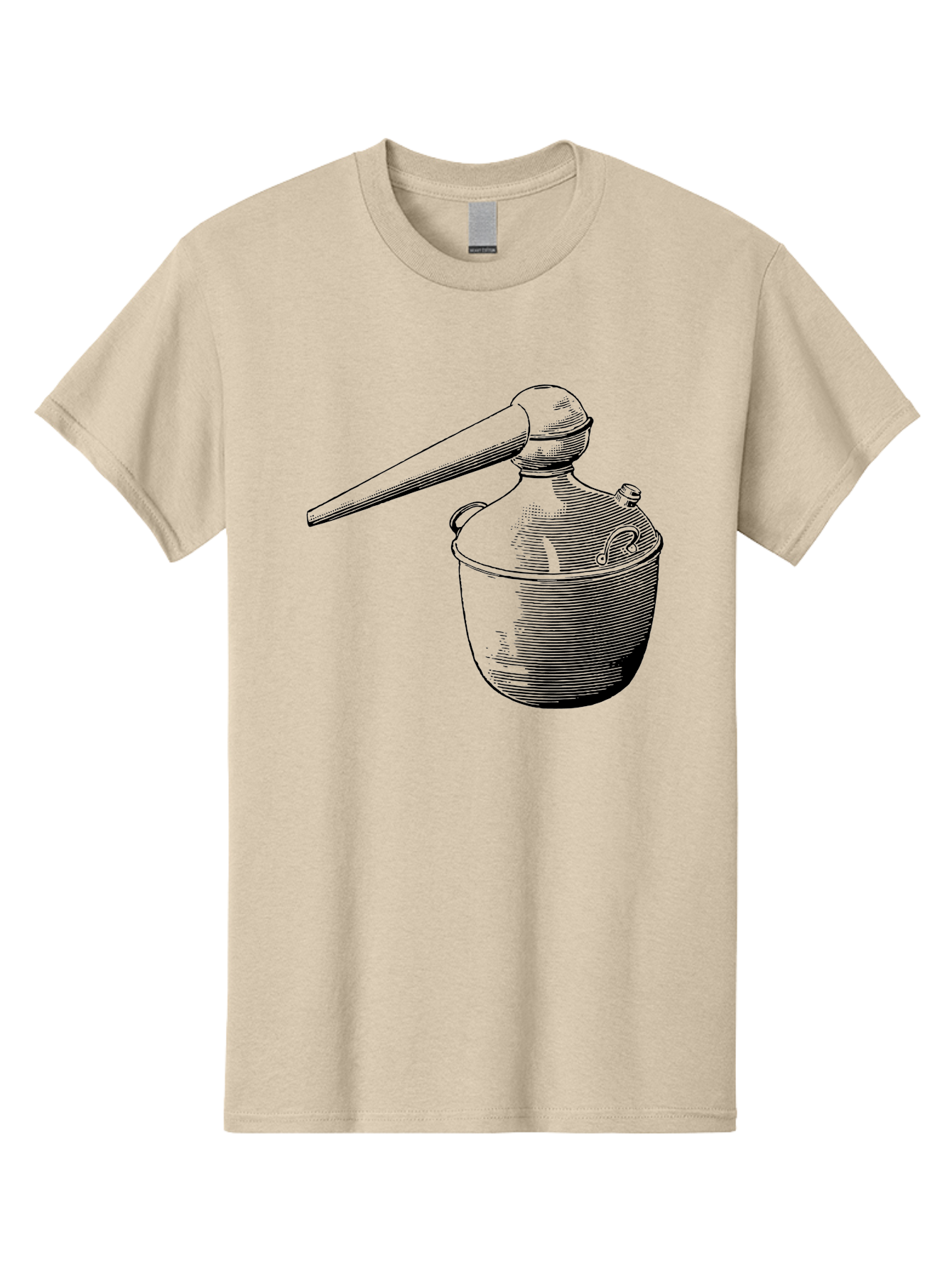 Neti-Pot Men'S Graphic Tee, 100% Cotton, Comfortable Casual Summer Wear, Machine Washable, Manual Grinder, Coffee Grinder, Spice Grinder, Kitchen Tool, Vintage Design, Manual Operation, Hand-Crank, Grinding Mechanism Aad638