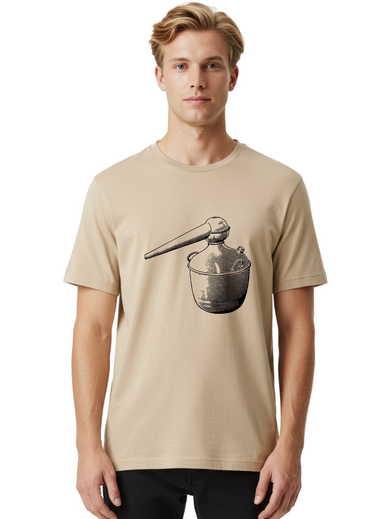 Neti-Pot Men'S Graphic Tee, 100% Cotton, Comfortable Casual Summer Wear, Machine Washable, Manual Grinder, Coffee Grinder, Spice Grinder, Kitchen Tool, Vintage Design, Manual Operation, Hand-Crank, Grinding Mechanism Aad638 30
