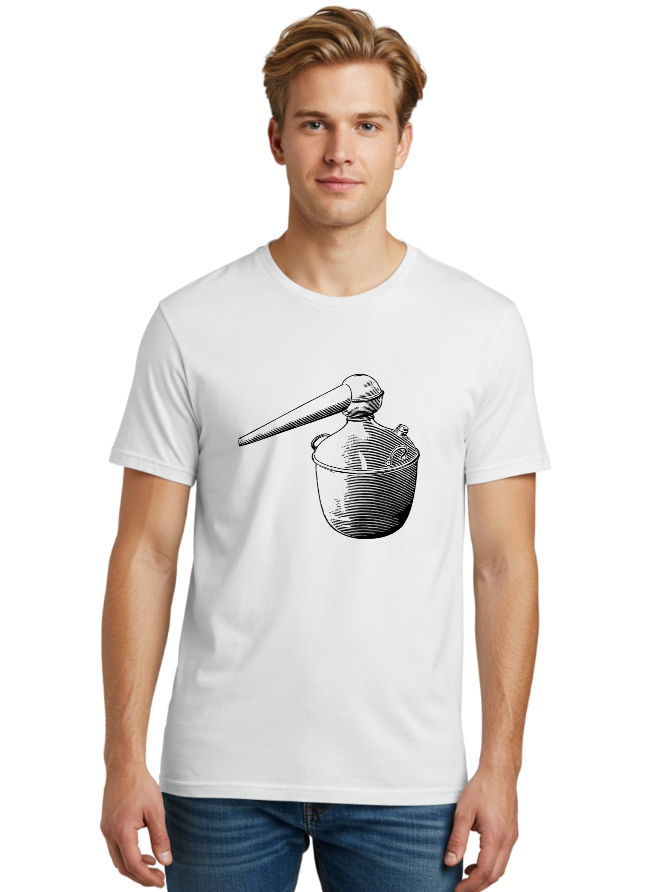 Neti-Pot Men'S Graphic Tee, 100% Cotton, Comfortable Casual Summer Wear, Machine Washable, Manual Grinder, Coffee Grinder, Spice Grinder, Kitchen Tool, Vintage Design, Manual Operation, Hand-Crank, Grinding Mechanism Aad638 22