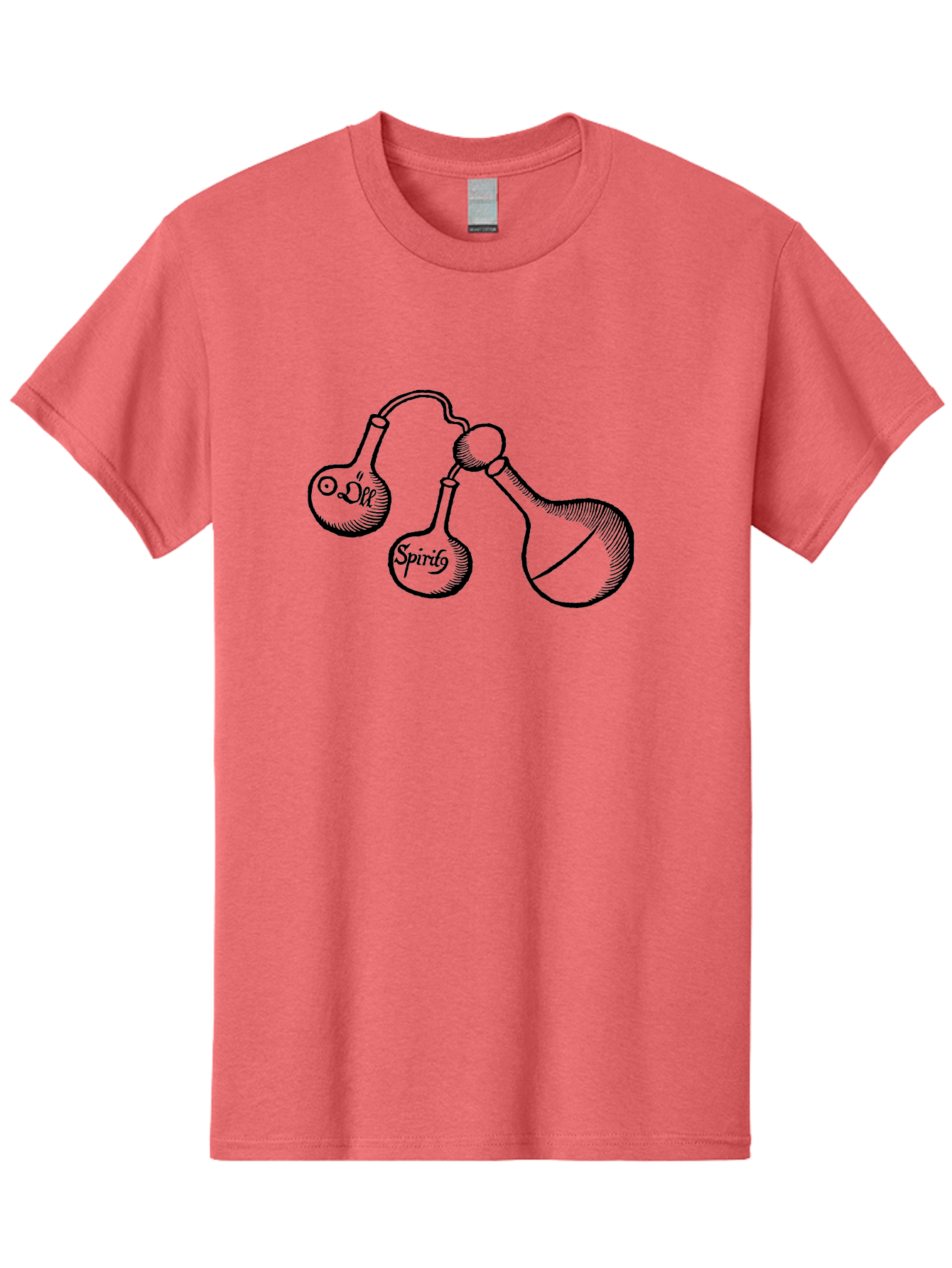 Oil-And-Spirits Men'S Graphic Tee, 100% Cotton, Comfortable Casual Summer Wear, Machine Washable, Oil, Spirits, Laboratory Equipment, Chemistry Lab, Apothecary Jars, Glassware, Vintage Illustration, Scientific Instruments, Aad639 23