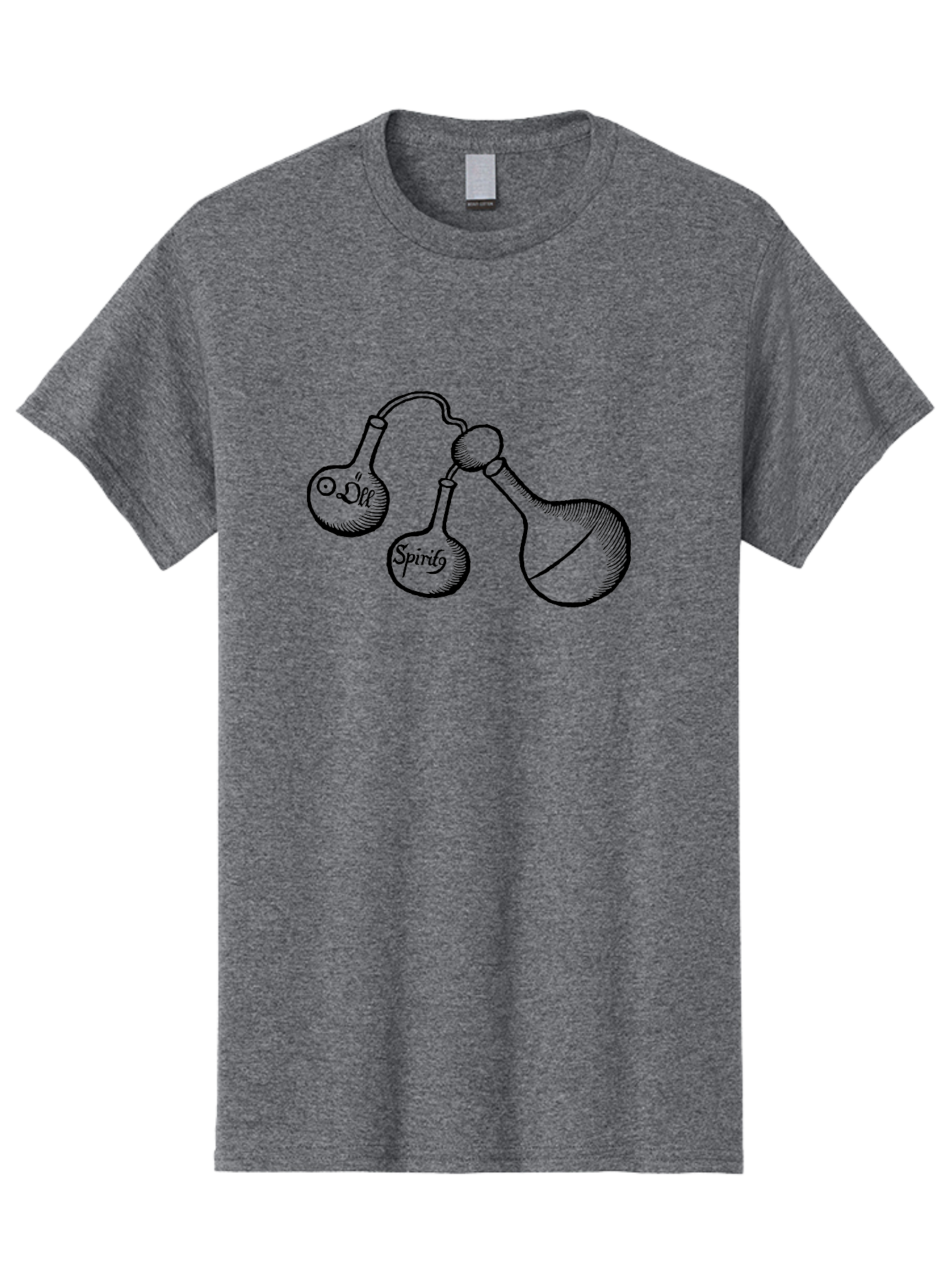 Oil-And-Spirits Men'S Graphic Tee, 100% Cotton, Comfortable Casual Summer Wear, Machine Washable, Oil, Spirits, Laboratory Equipment, Chemistry Lab, Apothecary Jars, Glassware, Vintage Illustration, Scientific Instruments, Aad639 21