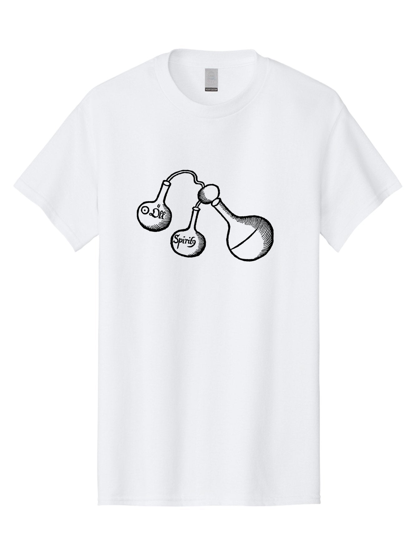 Oil-And-Spirits Men'S Graphic Tee, 100% Cotton, Comfortable Casual Summer Wear, Machine Washable, Oil, Spirits, Laboratory Equipment, Chemistry Lab, Apothecary Jars, Glassware, Vintage Illustration, Scientific Instruments, Aad639 8