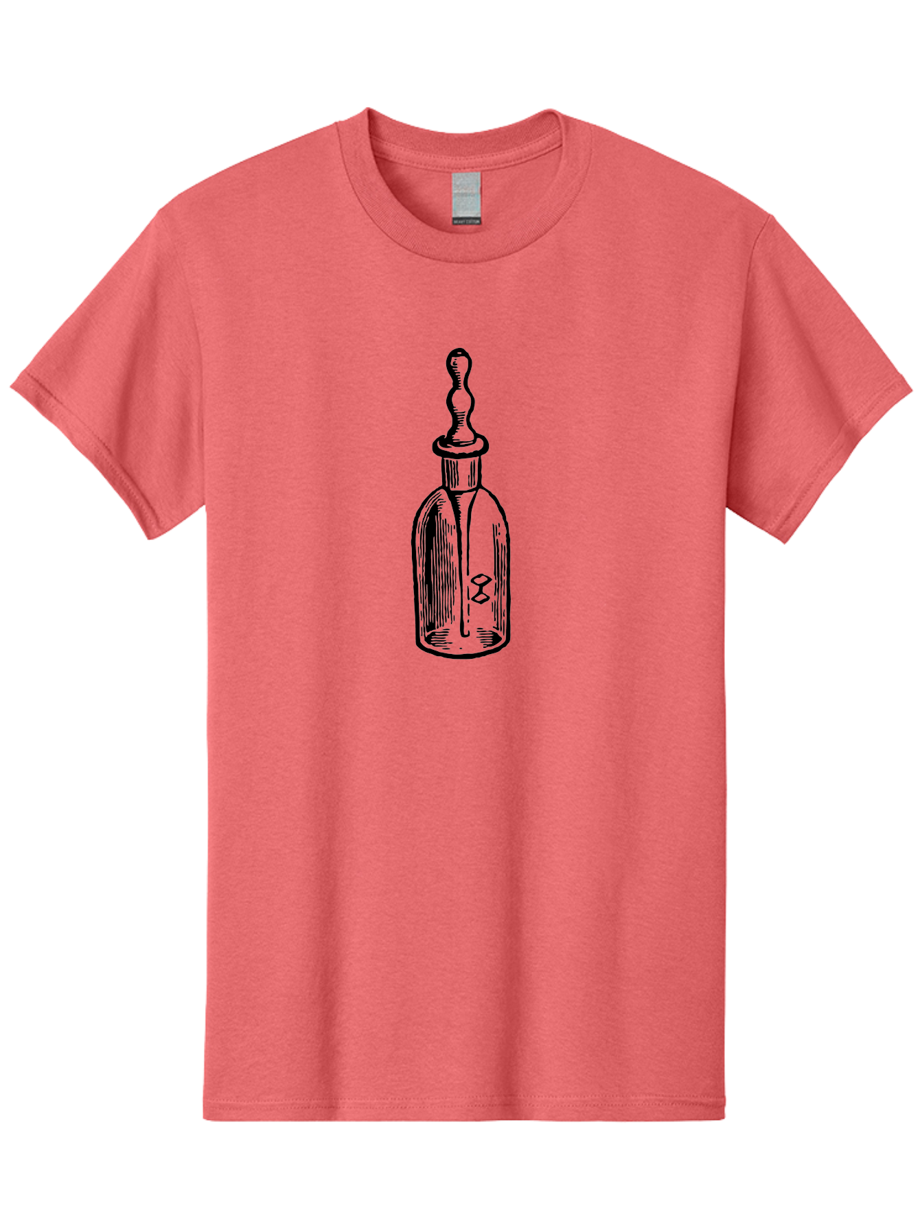 Poison-Bottle Men'S Graphic Tee, 100% Cotton, Comfortable Casual Summer Wear, Machine Washable, Vintage Bottle, Antique Glass, Apothecary Jar, Ornate Stopper, Classic Design, Retro Style, Medicinal Container, Elegant Shape Aad642 23