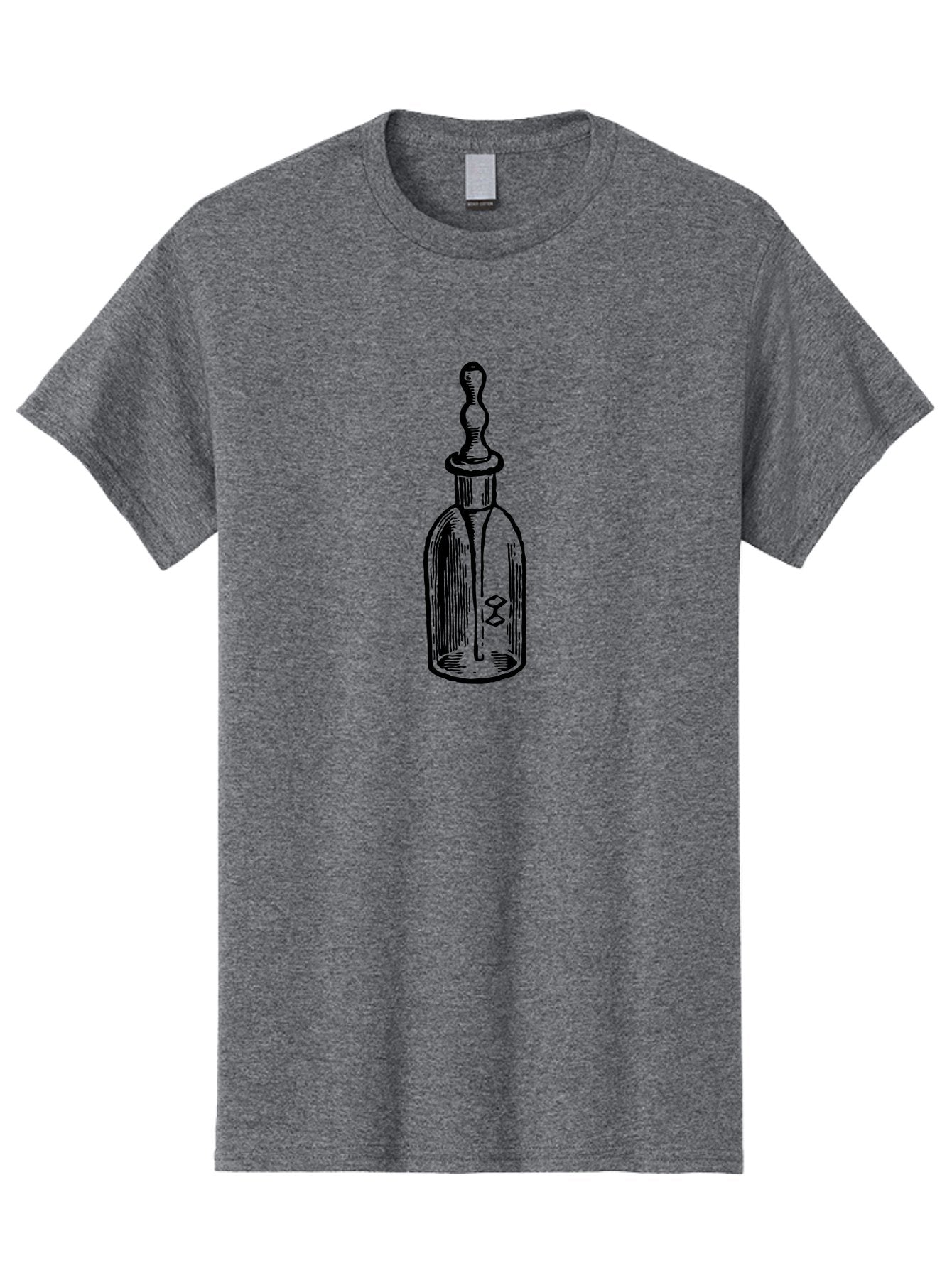 Poison-Bottle Men'S Graphic Tee, 100% Cotton, Comfortable Casual Summer Wear, Machine Washable, Vintage Bottle, Antique Glass, Apothecary Jar, Ornate Stopper, Classic Design, Retro Style, Medicinal Container, Elegant Shape Aad642 3