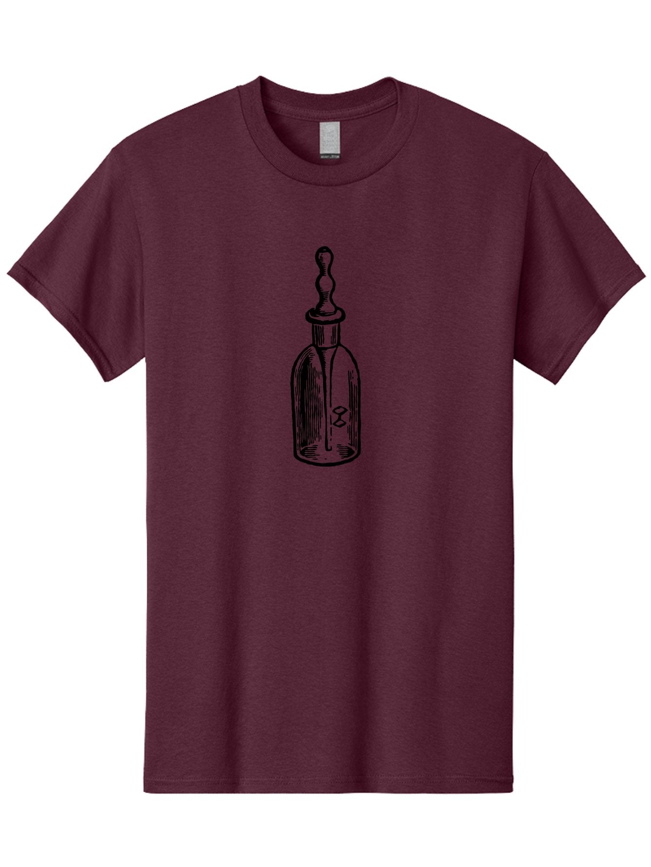Poison-Bottle Men'S Graphic Tee, 100% Cotton, Comfortable Casual Summer Wear, Machine Washable, Vintage Bottle, Antique Glass, Apothecary Jar, Ornate Stopper, Classic Design, Retro Style, Medicinal Container, Elegant Shape Aad642 11