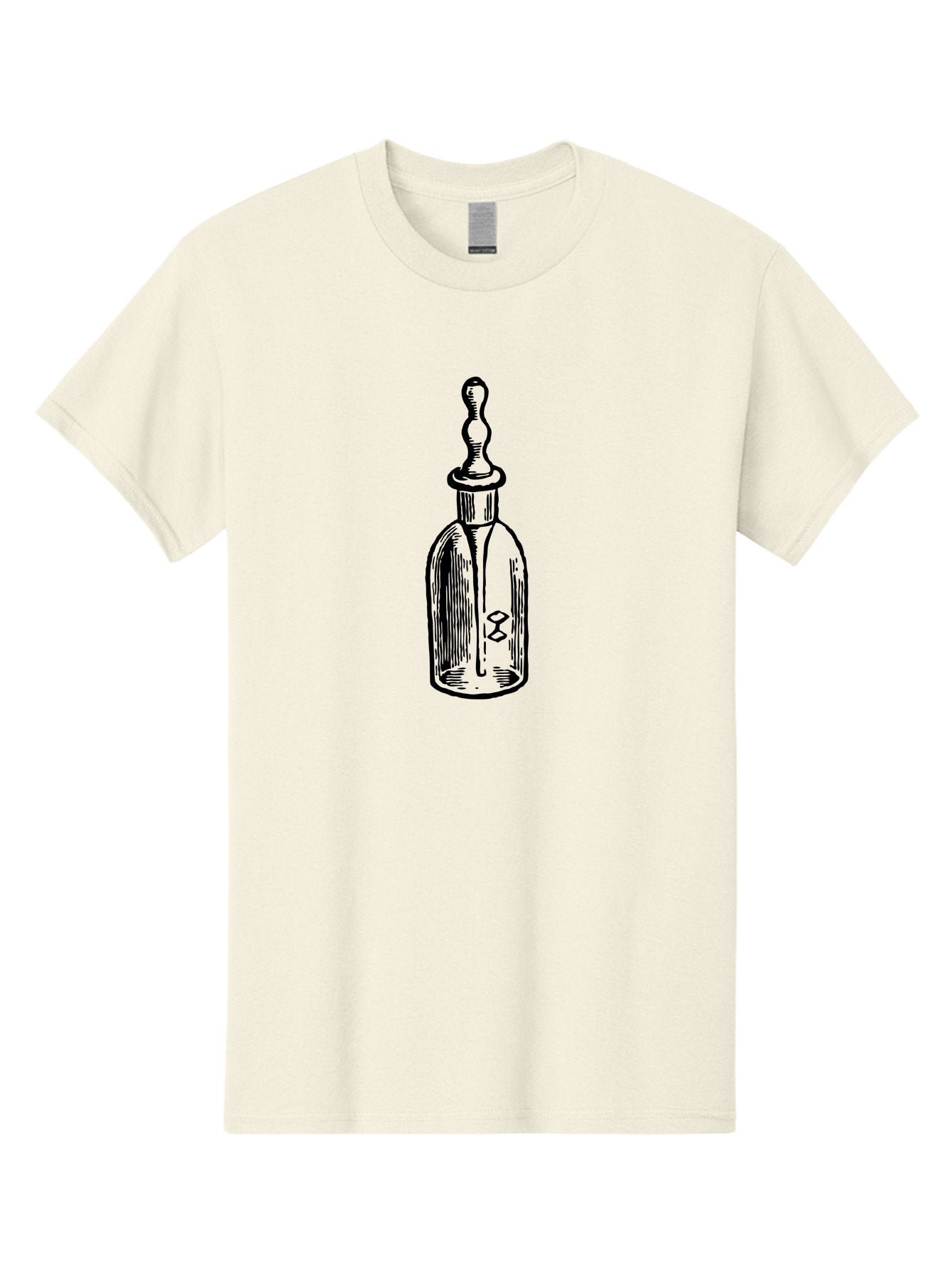 Poison-Bottle Men'S Graphic Tee, 100% Cotton, Comfortable Casual Summer Wear, Machine Washable, Vintage Bottle, Antique Glass, Apothecary Jar, Ornate Stopper, Classic Design, Retro Style, Medicinal Container, Elegant Shape Aad642