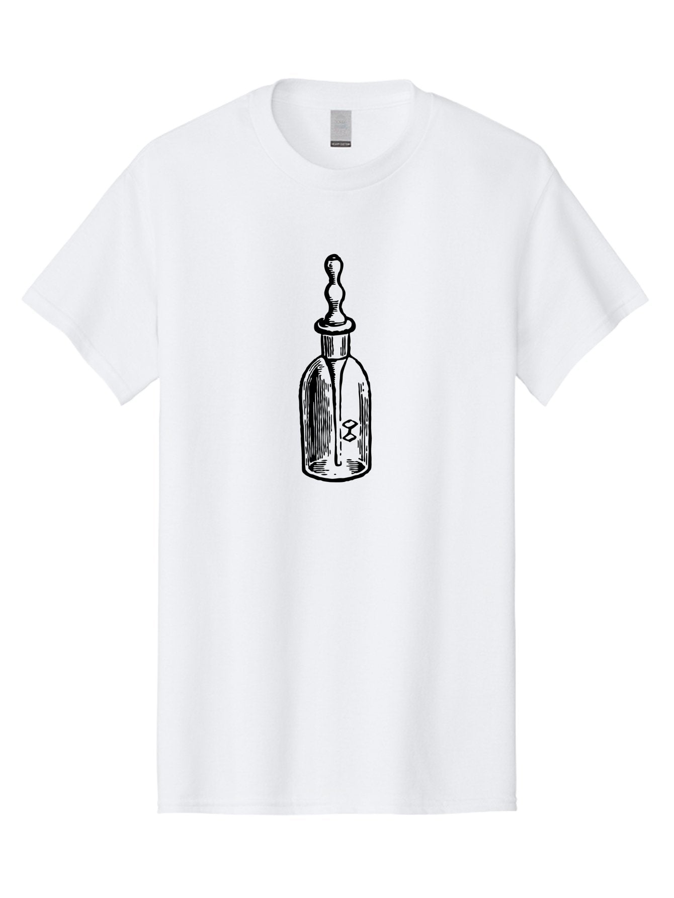 Poison-Bottle Men'S Graphic Tee, 100% Cotton, Comfortable Casual Summer Wear, Machine Washable, Vintage Bottle, Antique Glass, Apothecary Jar, Ornate Stopper, Classic Design, Retro Style, Medicinal Container, Elegant Shape Aad642 8