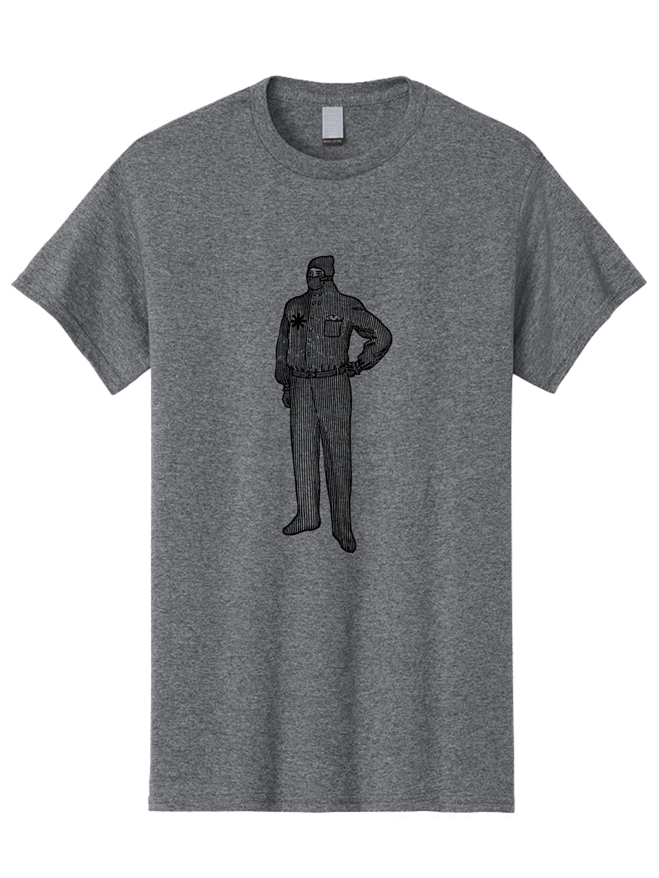 Police-Officer Men'S Graphic Tee, 100% Cotton, Comfortable Casual Summer Wear, Machine Washable, Police Officer, Law Enforcement, Badge On Chest, Hands On Hips, Confident Stance, Uniform Attire, Black Outline, Detailed Drawing Aad643 11