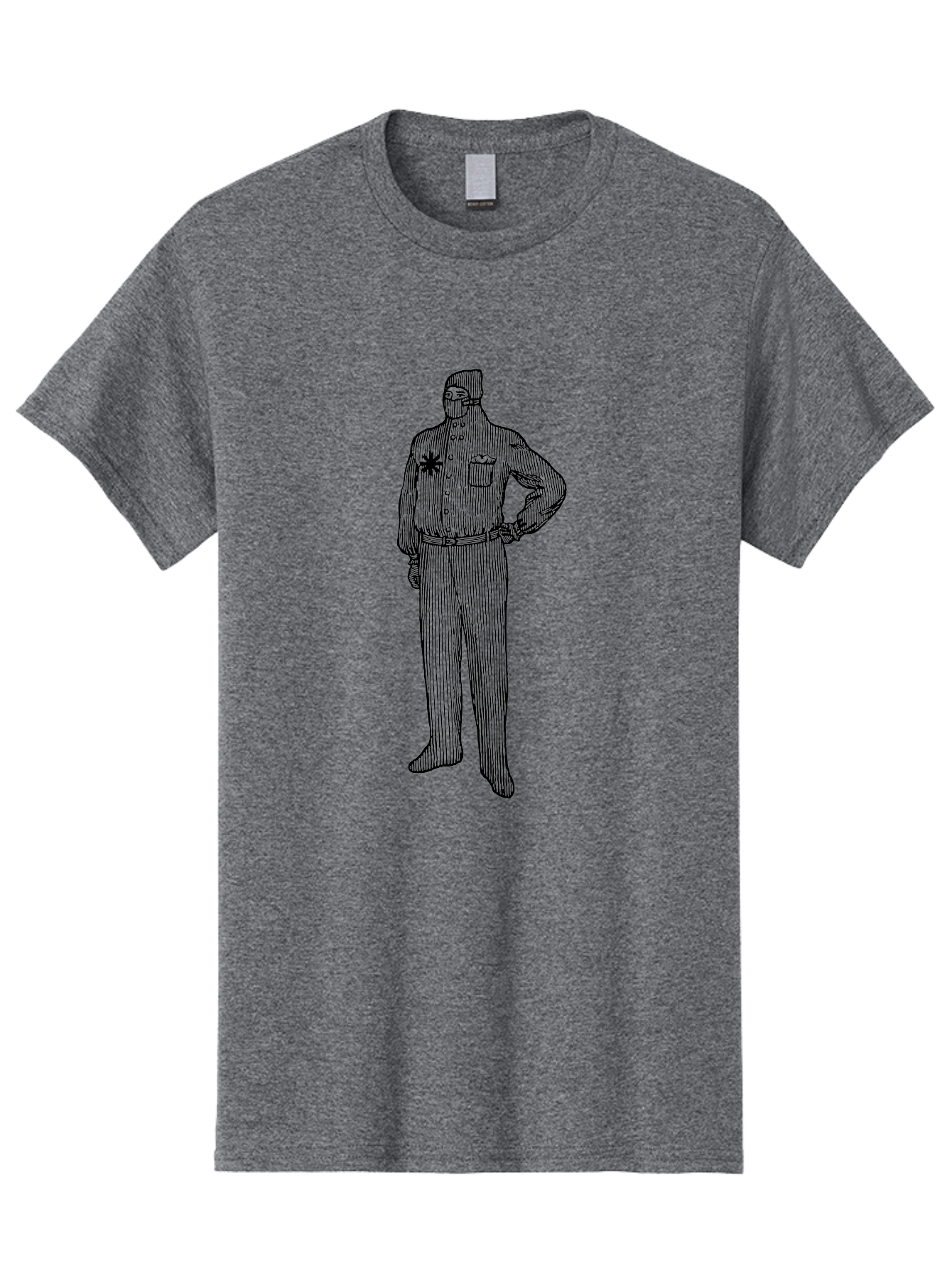 Police-Officer Men'S Graphic Tee, 100% Cotton, Comfortable Casual Summer Wear, Machine Washable, Police Officer, Law Enforcement, Badge On Chest, Hands On Hips, Confident Stance, Uniform Attire, Black Outline, Detailed Drawing Aad643 7
