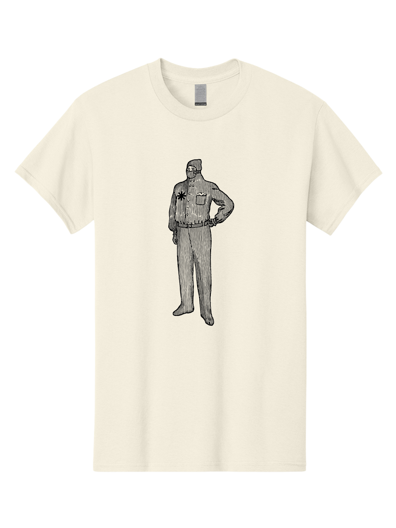 Police-Officer Men'S Graphic Tee, 100% Cotton, Comfortable Casual Summer Wear, Machine Washable, Police Officer, Law Enforcement, Badge On Chest, Hands On Hips, Confident Stance, Uniform Attire, Black Outline, Detailed Drawing Aad643 11
