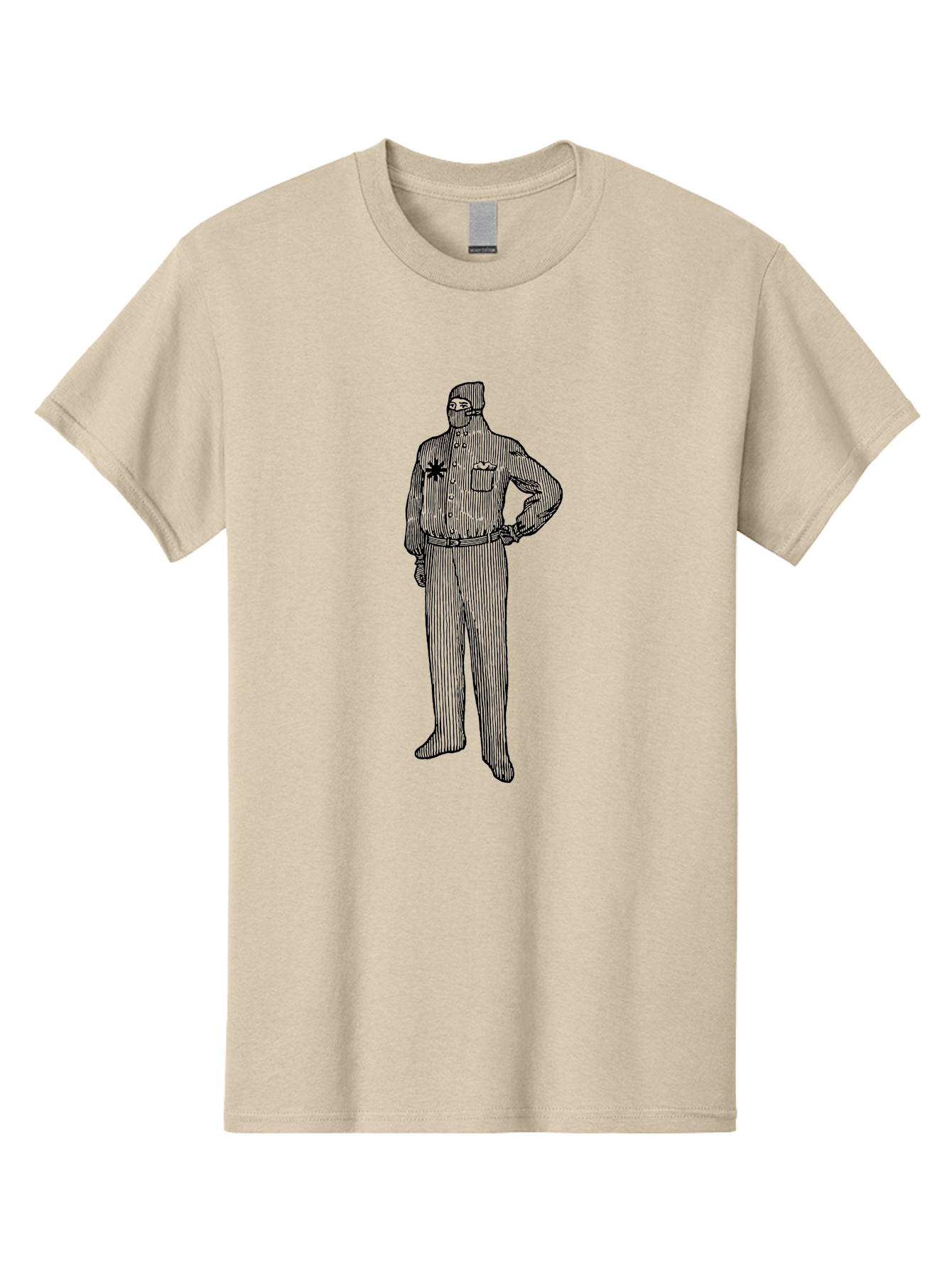 Police-Officer Men'S Graphic Tee, 100% Cotton, Comfortable Casual Summer Wear, Machine Washable, Police Officer, Law Enforcement, Badge On Chest, Hands On Hips, Confident Stance, Uniform Attire, Black Outline, Detailed Drawing Aad643 25