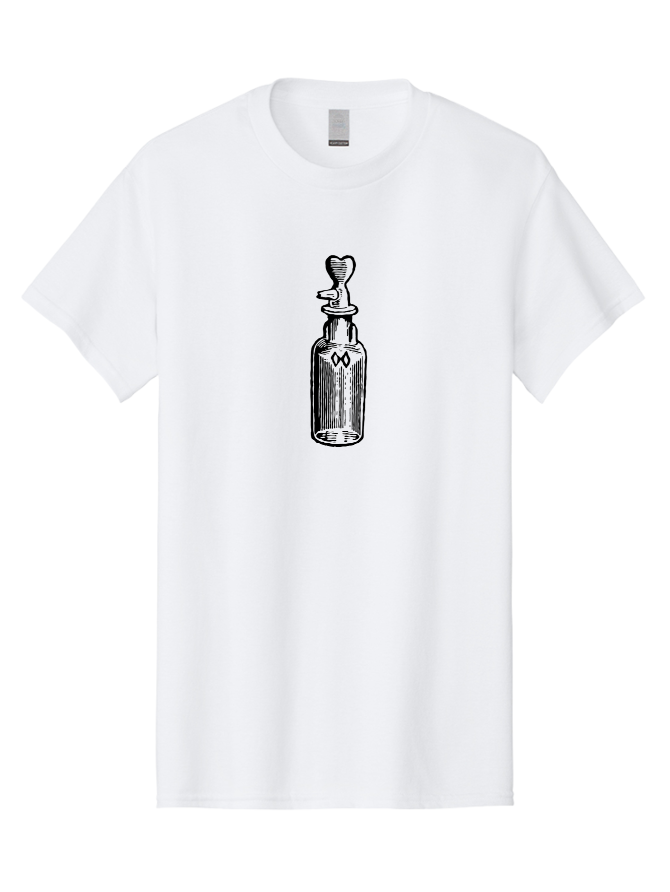 Potion-Bottle-1 Men'S Graphic Tee, 100% Cotton, Comfortable Casual Summer Wear, Machine Washable, Vintage Bottle, Love Potion, Mysterious Symbol, Heart-Shaped Stopper, Mystical Elixir, Apothecary Jar, Ancient Remedy, Magical Concoction, Aad644 15
