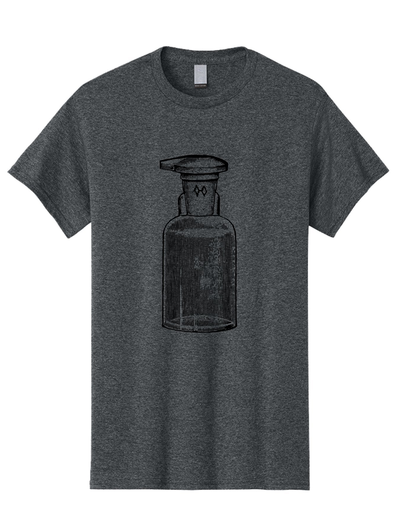 Potion-Bottle Men'S Graphic Tee, 100% Cotton, Comfortable Casual Summer Wear, Machine Washable, Glass Bottle, Vintage Bottle, Apothecary Jar, Antique Glassware, Stoppered Bottle, Diamond Symbol, Classic Design, Retro Style, Vintage Aesthetic Aad645 13
