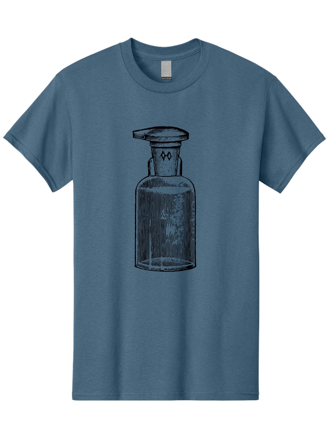Potion-Bottle Men'S Graphic Tee, 100% Cotton, Comfortable Casual Summer Wear, Machine Washable, Glass Bottle, Vintage Bottle, Apothecary Jar, Antique Glassware, Stoppered Bottle, Diamond Symbol, Classic Design, Retro Style, Vintage Aesthetic Aad645 8