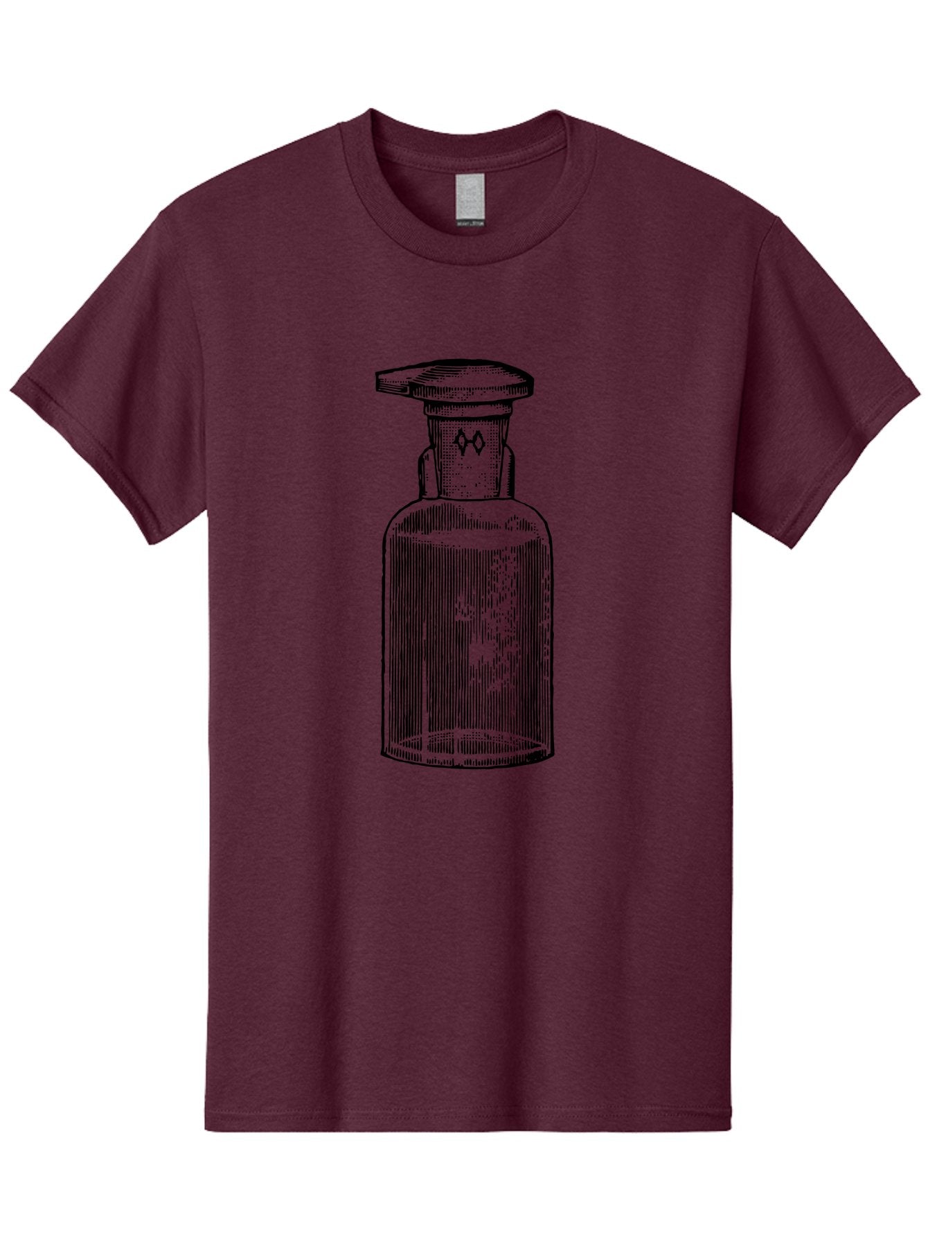 Potion-Bottle Men'S Graphic Tee, 100% Cotton, Comfortable Casual Summer Wear, Machine Washable, Glass Bottle, Vintage Bottle, Apothecary Jar, Antique Glassware, Stoppered Bottle, Diamond Symbol, Classic Design, Retro Style, Vintage Aesthetic Aad645 11