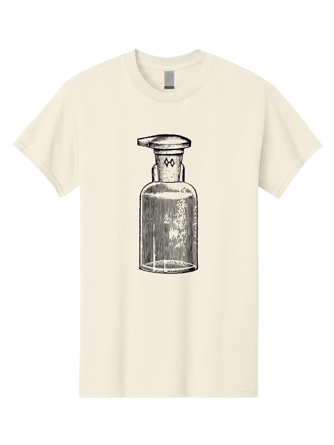 Potion-Bottle Men'S Graphic Tee, 100% Cotton, Comfortable Casual Summer Wear, Machine Washable, Glass Bottle, Vintage Bottle, Apothecary Jar, Antique Glassware, Stoppered Bottle, Diamond Symbol, Classic Design, Retro Style, Vintage Aesthetic Aad645 5