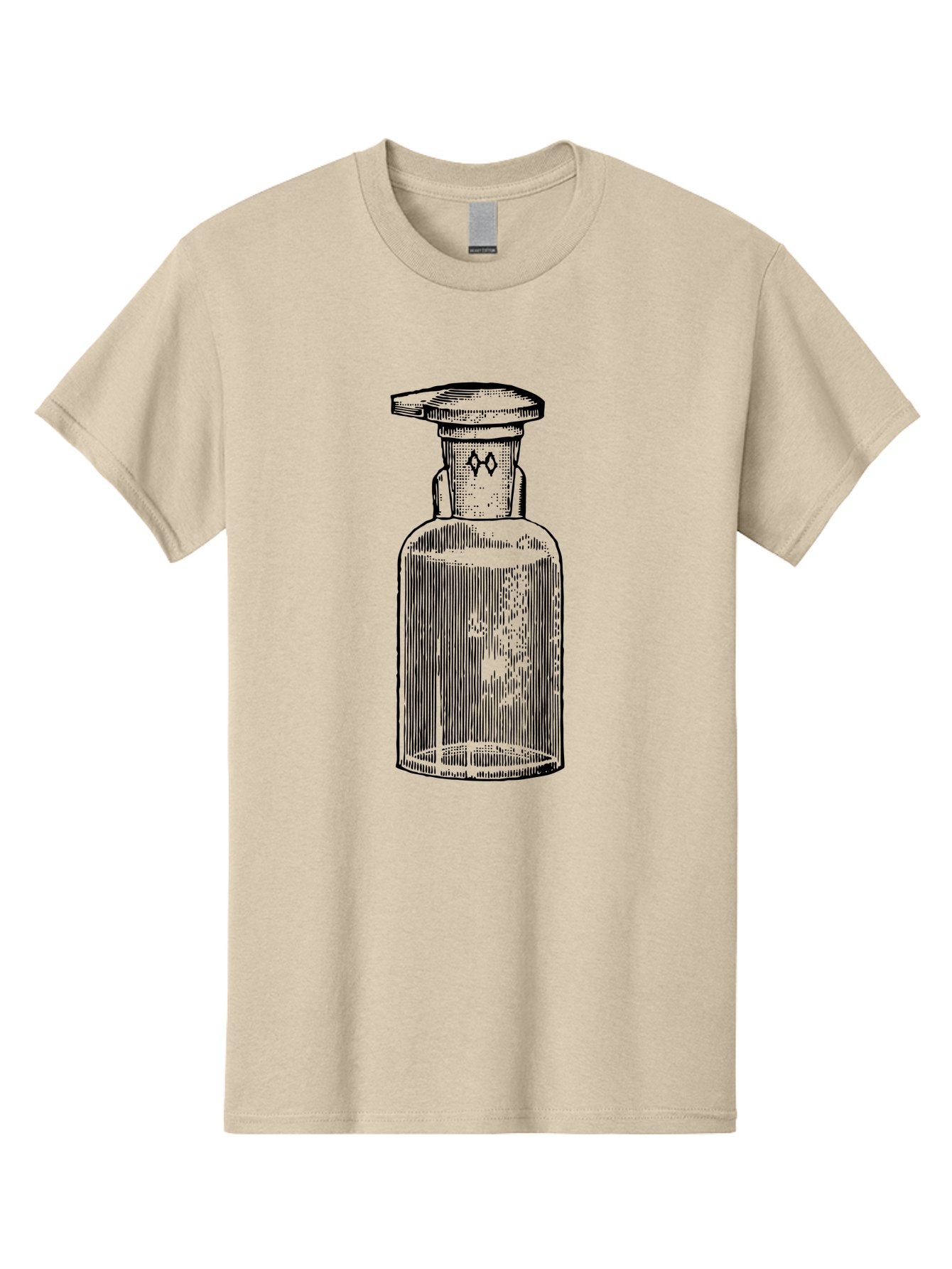 Potion-Bottle Men'S Graphic Tee, 100% Cotton, Comfortable Casual Summer Wear, Machine Washable, Glass Bottle, Vintage Bottle, Apothecary Jar, Antique Glassware, Stoppered Bottle, Diamond Symbol, Classic Design, Retro Style, Vintage Aesthetic Aad645 14