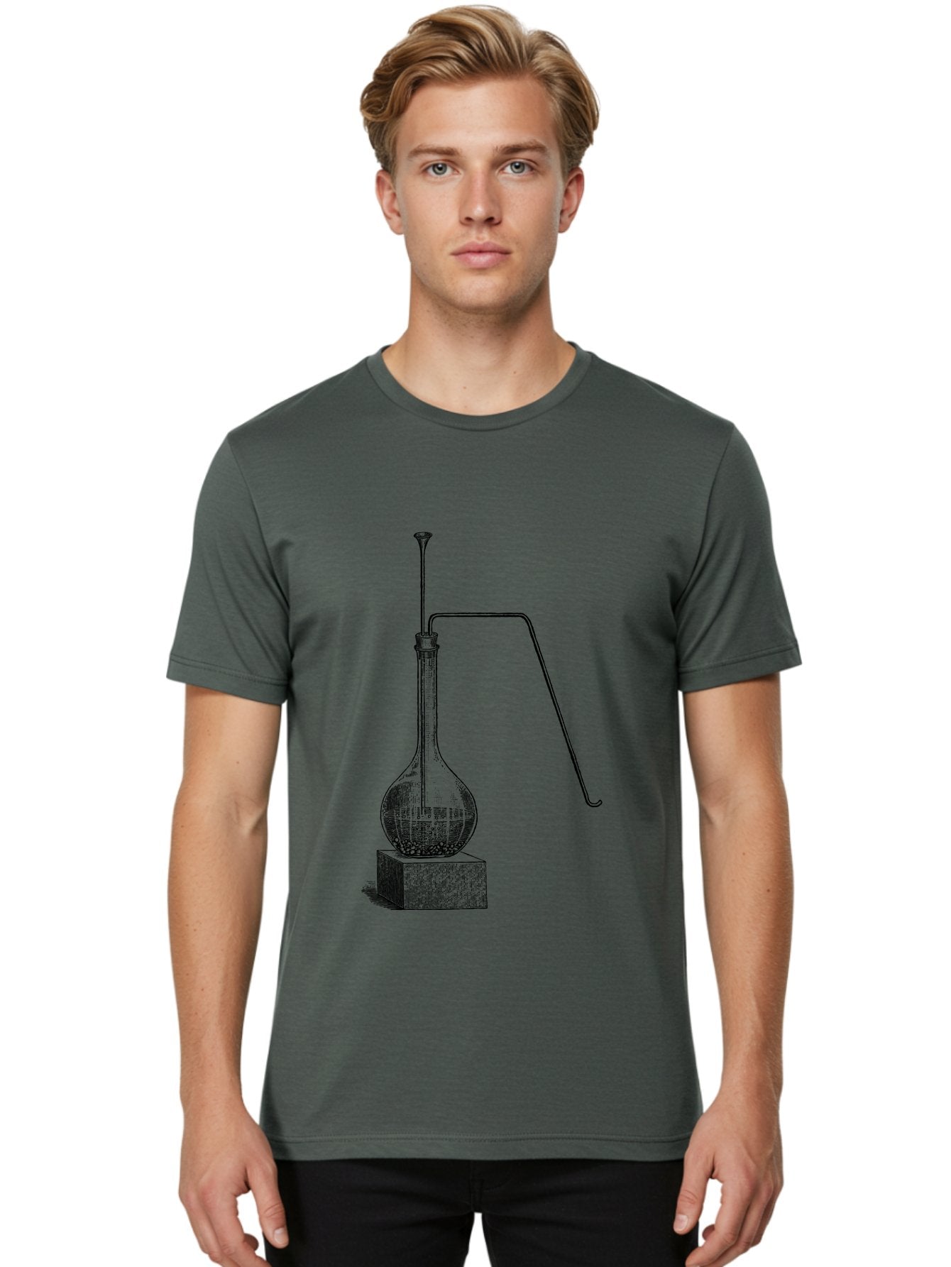 Retort-1 Men'S Graphic Tee, 100% Cotton, Comfortable Casual Summer Wear, Machine Washable, Laboratory Equipment, Scientific Glassware, Distillation Apparatus, Chemistry Experiment, Vintage Lab Setup, Scientific Illustration, Glass Flask, Aad646 18
