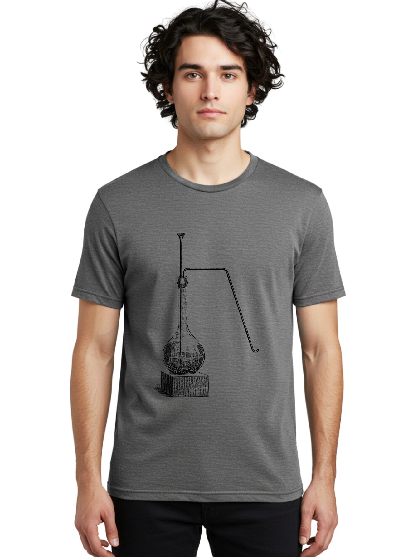 Retort-1 Men'S Graphic Tee, 100% Cotton, Comfortable Casual Summer Wear, Machine Washable, Laboratory Equipment, Scientific Glassware, Distillation Apparatus, Chemistry Experiment, Vintage Lab Setup, Scientific Illustration, Glass Flask, Aad646 24