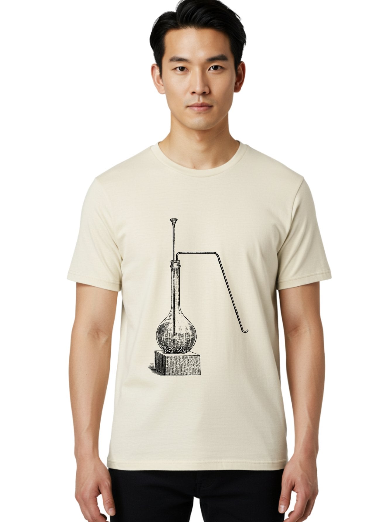 Retort-1 Men'S Graphic Tee, 100% Cotton, Comfortable Casual Summer Wear, Machine Washable, Laboratory Equipment, Scientific Glassware, Distillation Apparatus, Chemistry Experiment, Vintage Lab Setup, Scientific Illustration, Glass Flask, Aad646 17