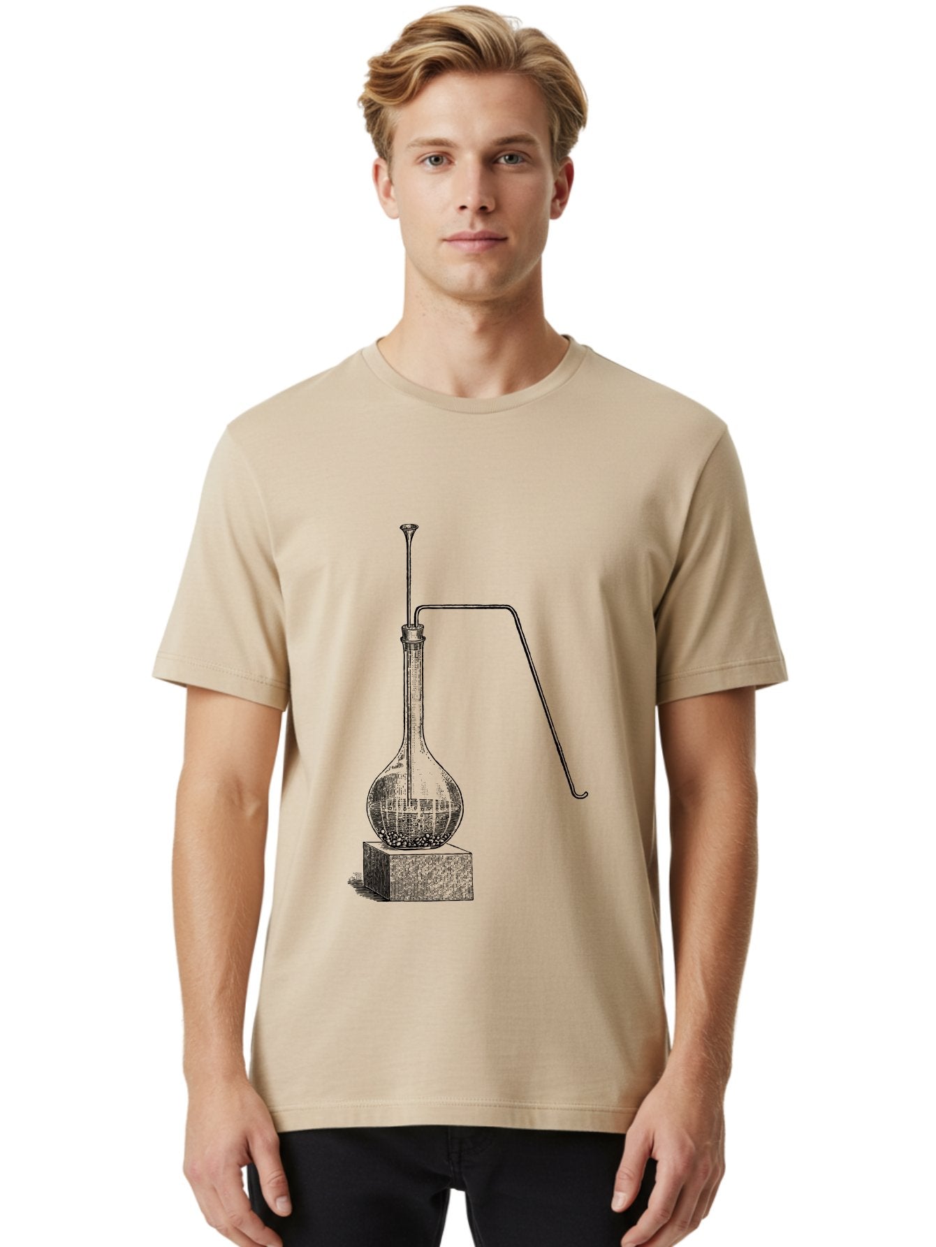 Retort-1 Men'S Graphic Tee, 100% Cotton, Comfortable Casual Summer Wear, Machine Washable, Laboratory Equipment, Scientific Glassware, Distillation Apparatus, Chemistry Experiment, Vintage Lab Setup, Scientific Illustration, Glass Flask, Aad646 23