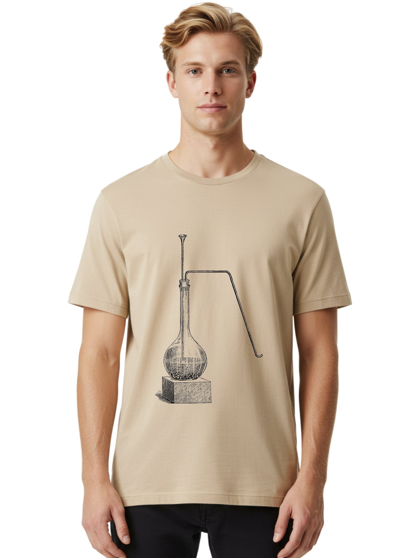 Retort-1 Men'S Graphic Tee, 100% Cotton, Comfortable Casual Summer Wear, Machine Washable, Laboratory Equipment, Scientific Glassware, Distillation Apparatus, Chemistry Experiment, Vintage Lab Setup, Scientific Illustration, Glass Flask, Aad646 16