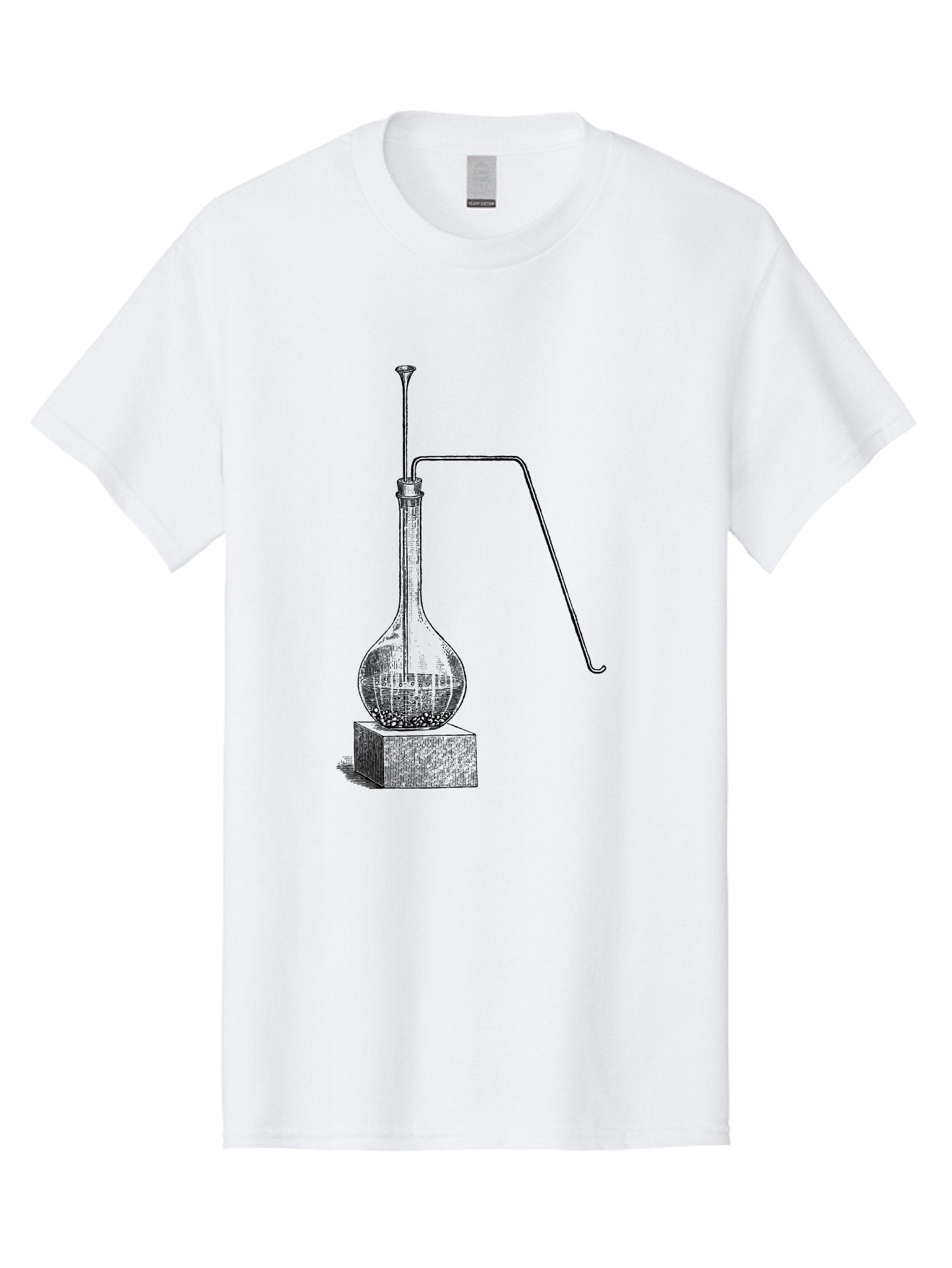 Retort-1 Men'S Graphic Tee, 100% Cotton, Comfortable Casual Summer Wear, Machine Washable, Laboratory Equipment, Scientific Glassware, Distillation Apparatus, Chemistry Experiment, Vintage Lab Setup, Scientific Illustration, Glass Flask, Aad646