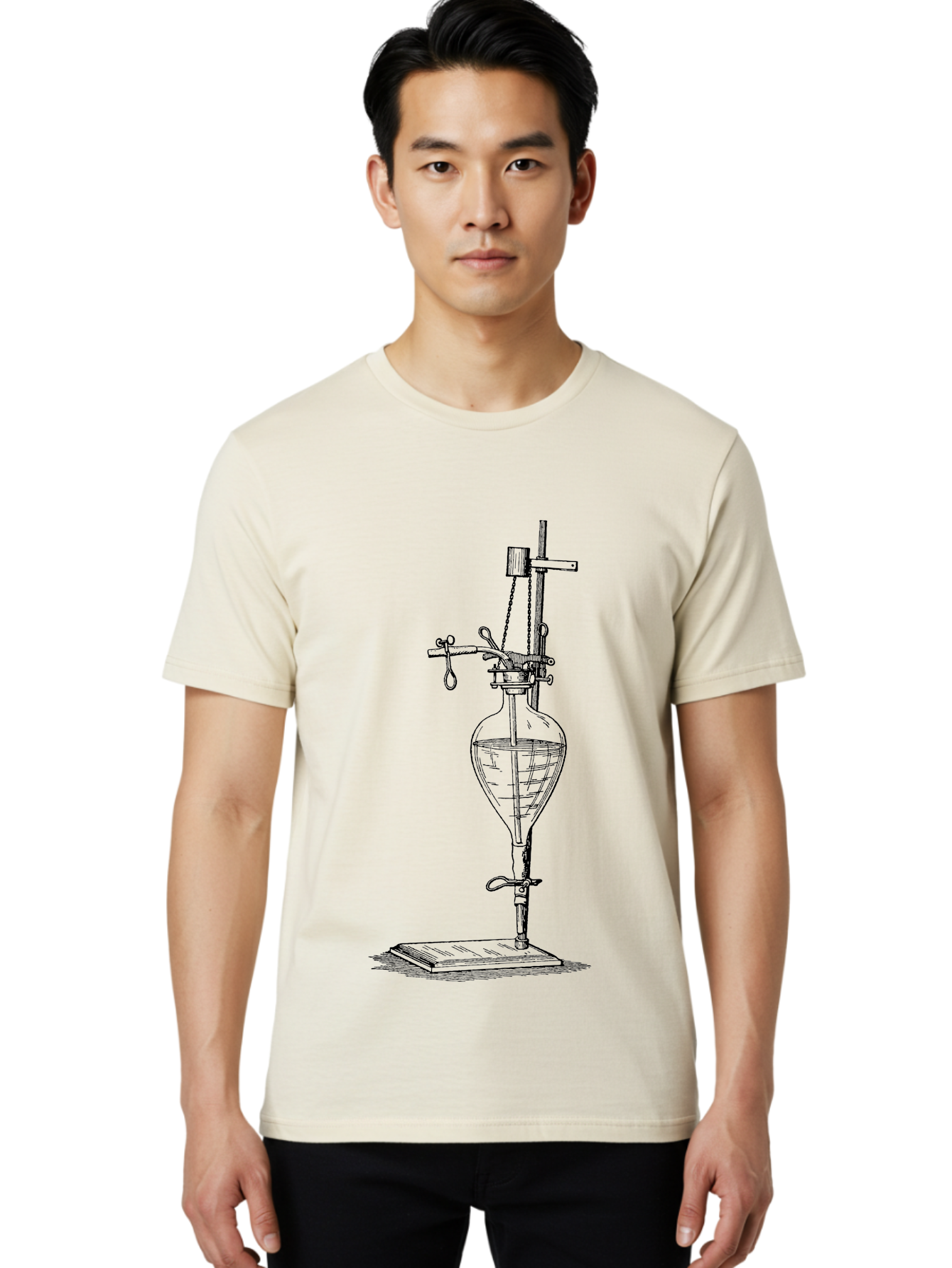 Separating-Funnel Men'S Graphic Tee, 100% Cotton, Comfortable Casual Summer Wear, Machine Washable, Laboratory Equipment, Scientific Apparatus, Separatory Funnel, Chemistry Lab, Distillation Process, Liquid Separation, Chemical Analysis Aad648 14