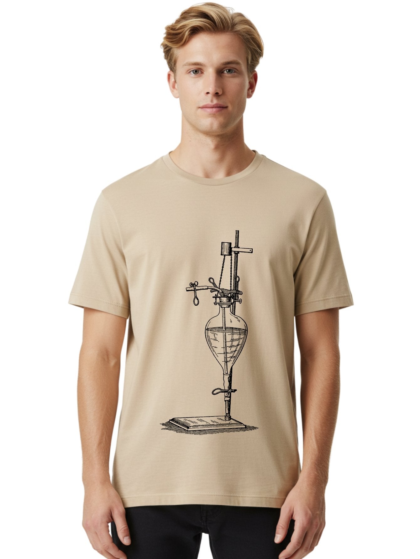 Separating-Funnel Men'S Graphic Tee, 100% Cotton, Comfortable Casual Summer Wear, Machine Washable, Laboratory Equipment, Scientific Apparatus, Separatory Funnel, Chemistry Lab, Distillation Process, Liquid Separation, Chemical Analysis Aad648 28