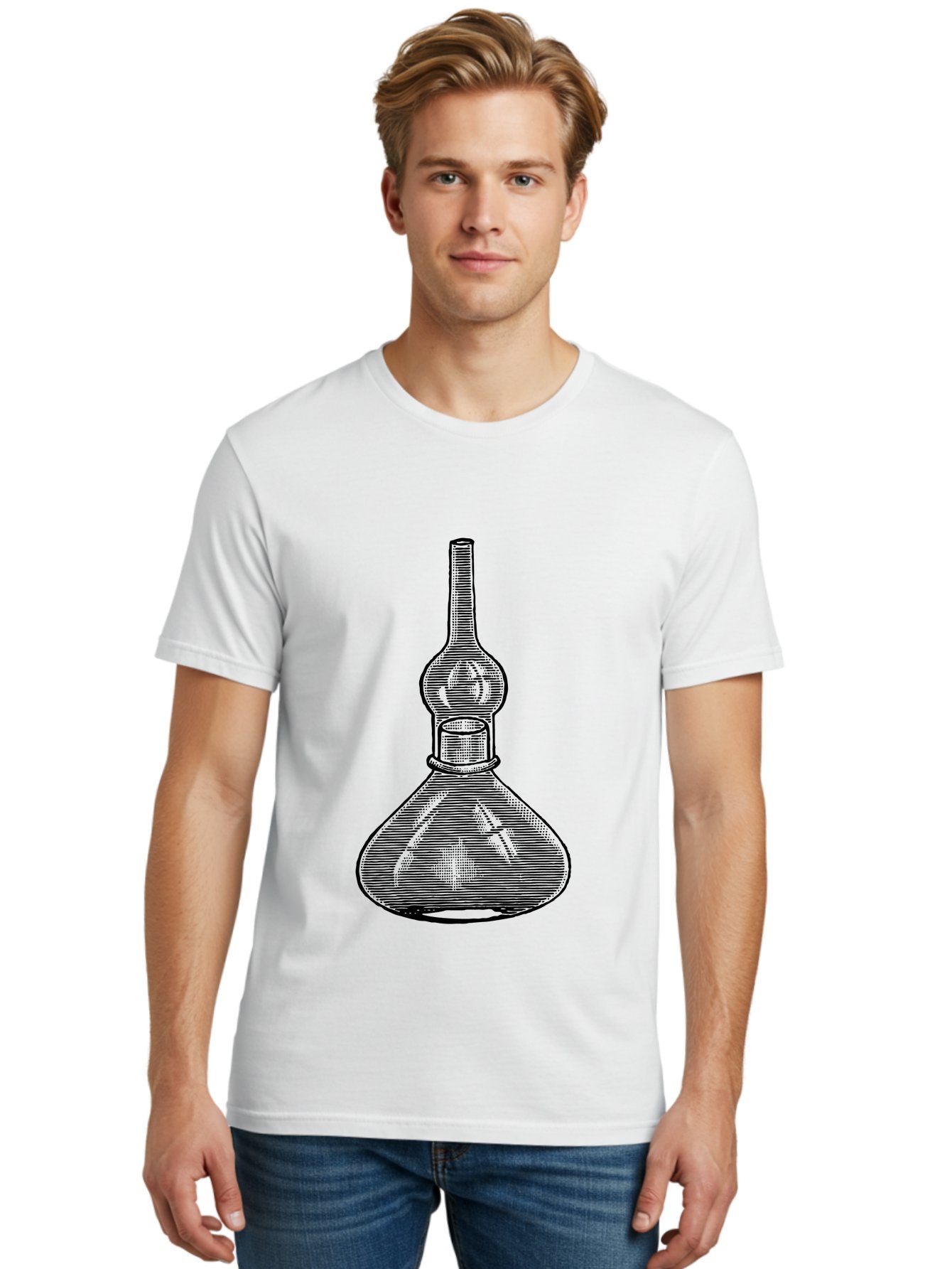 Separatory-Funnel Men'S Graphic Tee, 100% Cotton, Comfortable Casual Summer Wear, Machine Washable, Laboratory Equipment, Separatory Funnel, Glassware, Chemistry Lab, Scientific Tools, Experimental Apparatus, Chemical Separation Aad649 24