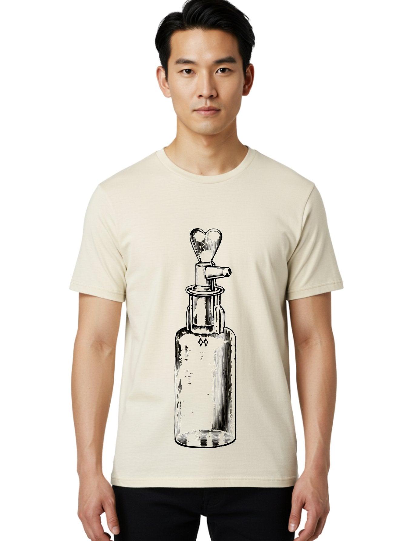 Soda-Syphon Men'S Graphic Tee, 100% Cotton, Comfortable Casual Summer Wear, Machine Washable, Vintage Soda Syphon, Antique Bottle, Heart-Shaped Top, Retro Kitchen Gadget, Nostalgic Design, Unique Collectible, Nostalgic Charm, Classic Decor Aad651 19