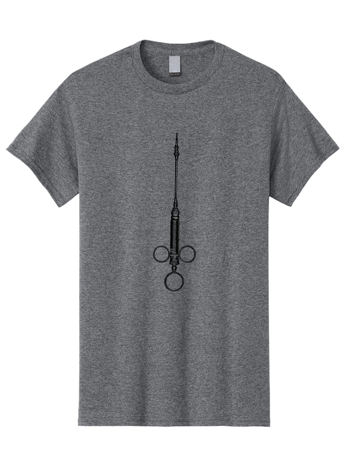 Syringe Men'S Graphic Tee, 100% Cotton, Comfortable Casual Summer Wear, Machine Washable, Medical Syringe, Medical Equipment, Healthcare Supplies, Injection Device, Vaccination Tool, Medical Illustration, Precise Medical Instrument Aad652