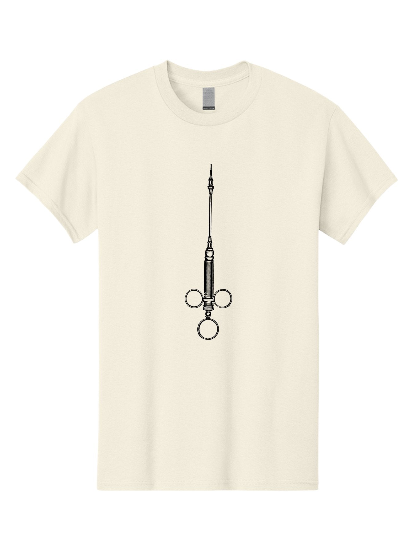 Syringe Men'S Graphic Tee, 100% Cotton, Comfortable Casual Summer Wear, Machine Washable, Medical Syringe, Medical Equipment, Healthcare Supplies, Injection Device, Vaccination Tool, Medical Illustration, Precise Medical Instrument Aad652 3