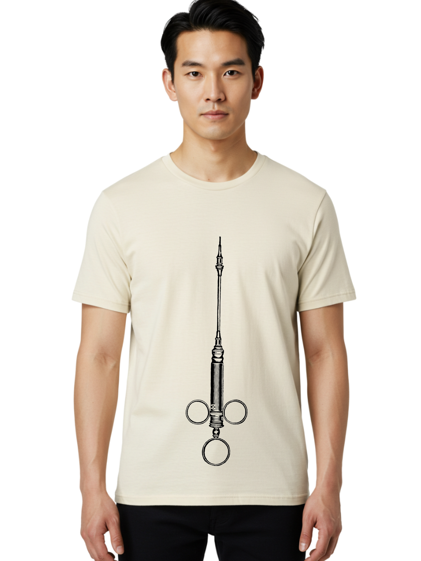 Syringe Men'S Graphic Tee, 100% Cotton, Comfortable Casual Summer Wear, Machine Washable, Medical Syringe, Medical Equipment, Healthcare Supplies, Injection Device, Vaccination Tool, Medical Illustration, Precise Medical Instrument Aad652 18