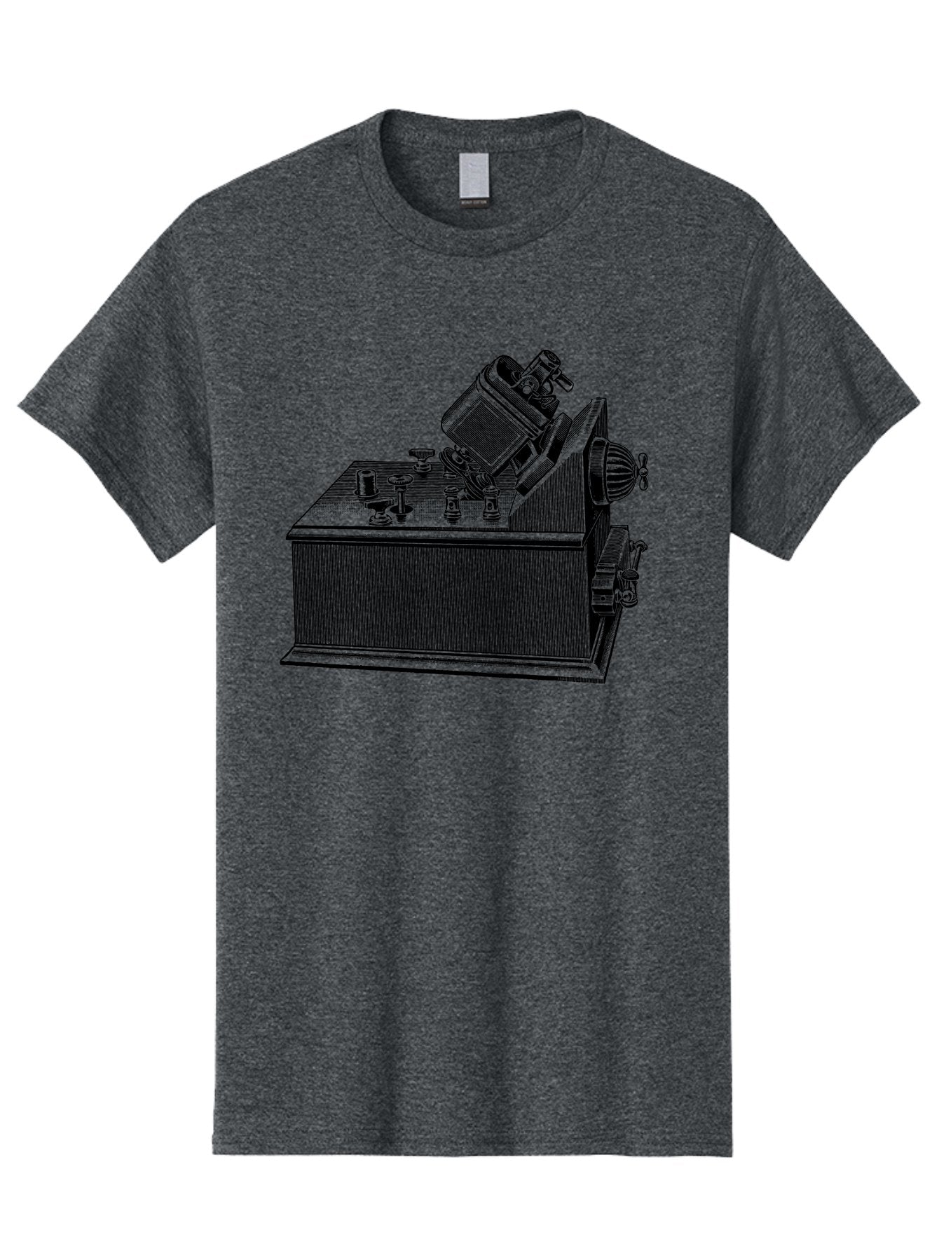 Telegraph-Machine Men'S Graphic Tee, 100% Cotton, Comfortable Casual Summer Wear, Machine Washable, Telegraph Machine, Vintage Communication Device, Antique Technology, Old-Fashioned Telegraph, Historical Equipment, Classic Machinery, Aad653 13
