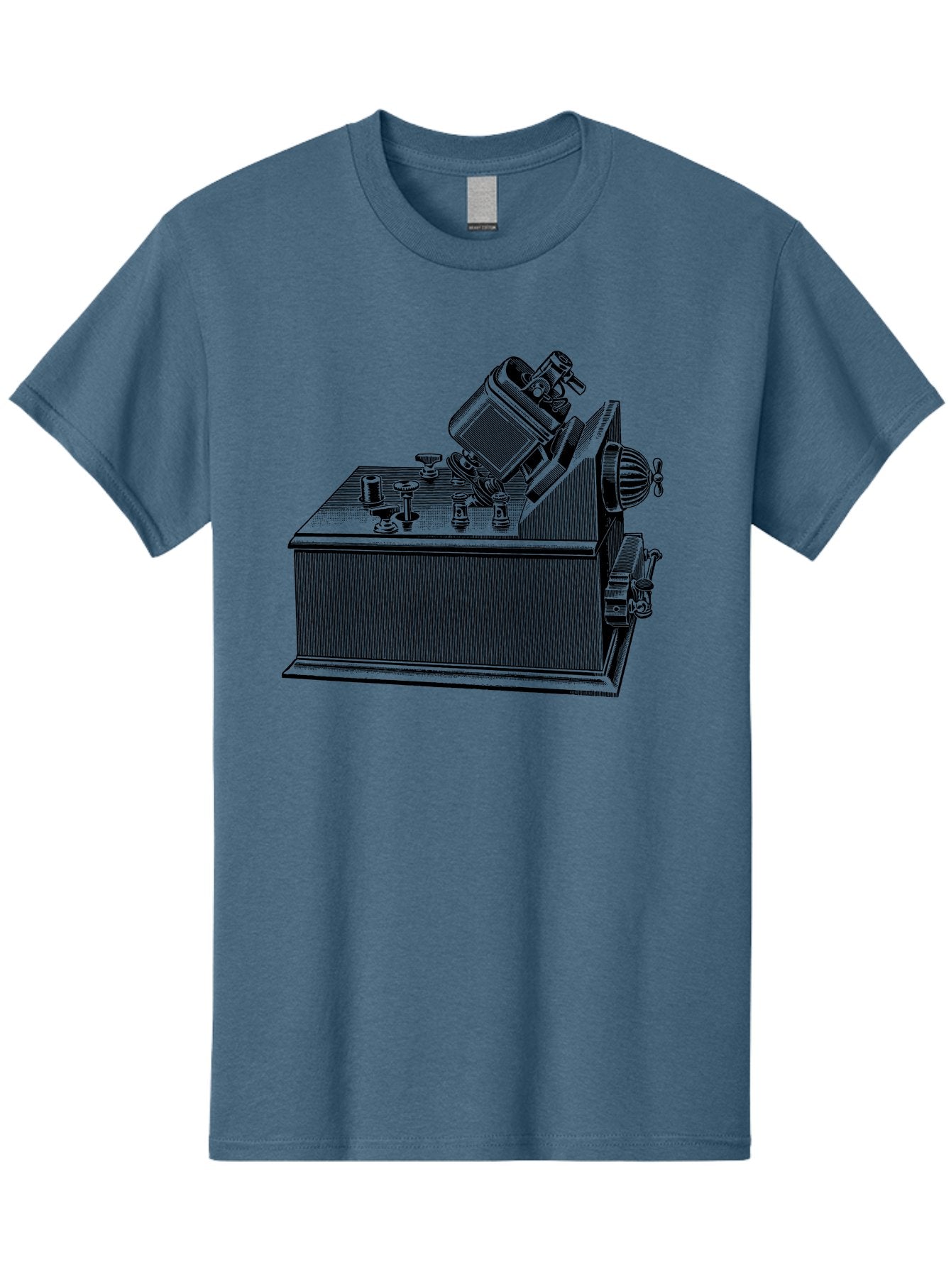 Telegraph-Machine Men'S Graphic Tee, 100% Cotton, Comfortable Casual Summer Wear, Machine Washable, Telegraph Machine, Vintage Communication Device, Antique Technology, Old-Fashioned Telegraph, Historical Equipment, Classic Machinery, Aad653 12